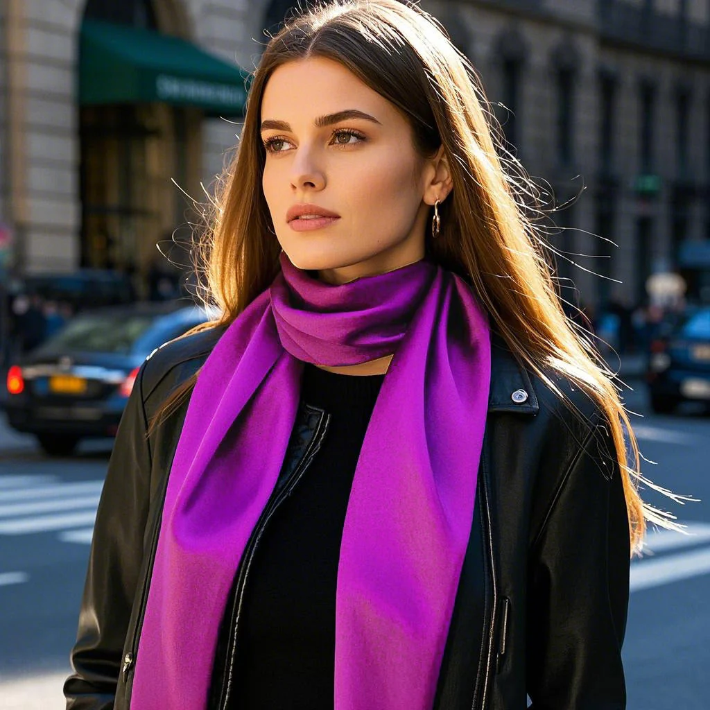 Pure Silk Rectangle Long Scarf/Shawl 170x53cm/67 - Image 58