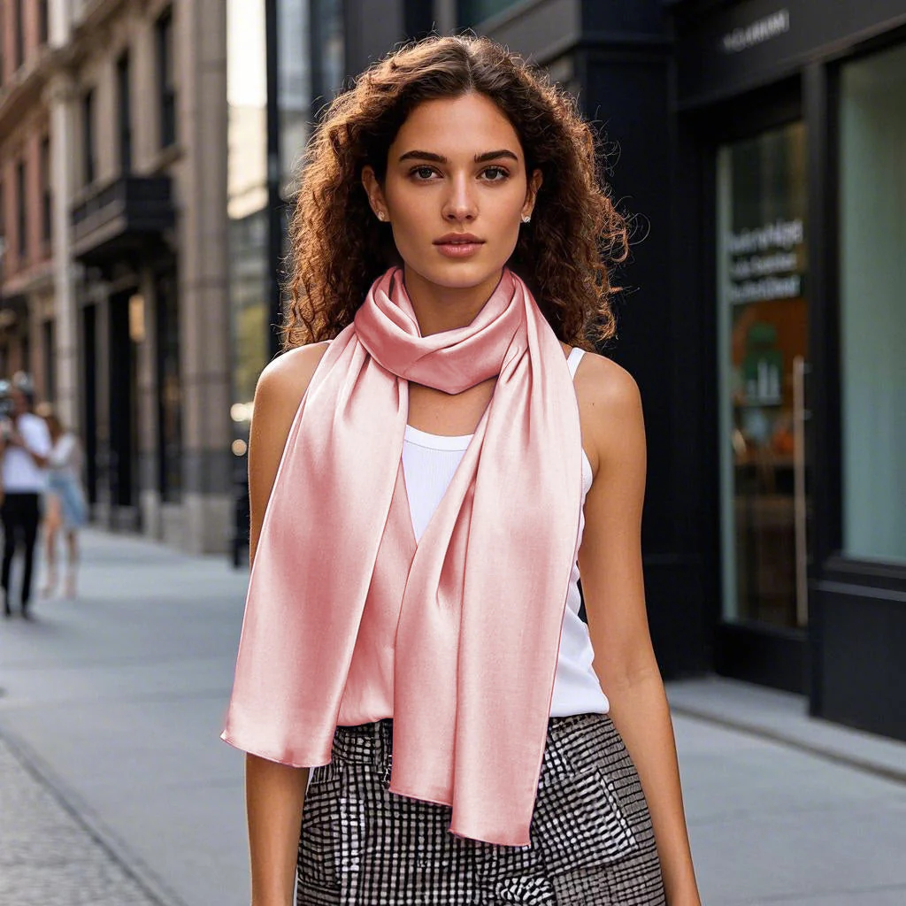 Pure Silk Rectangle Long Scarf/Shawl 170x53cm/67 - Image 67