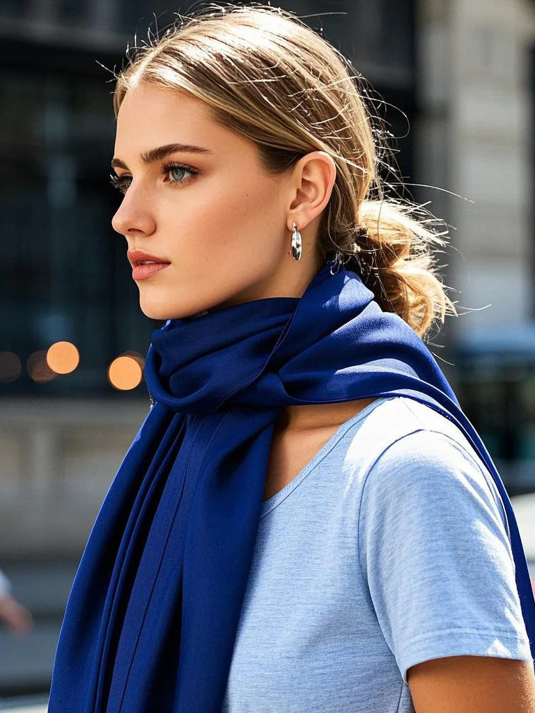Pure Silk Rectangle Long Scarf/Shawl 170x53cm/67 - Image 7