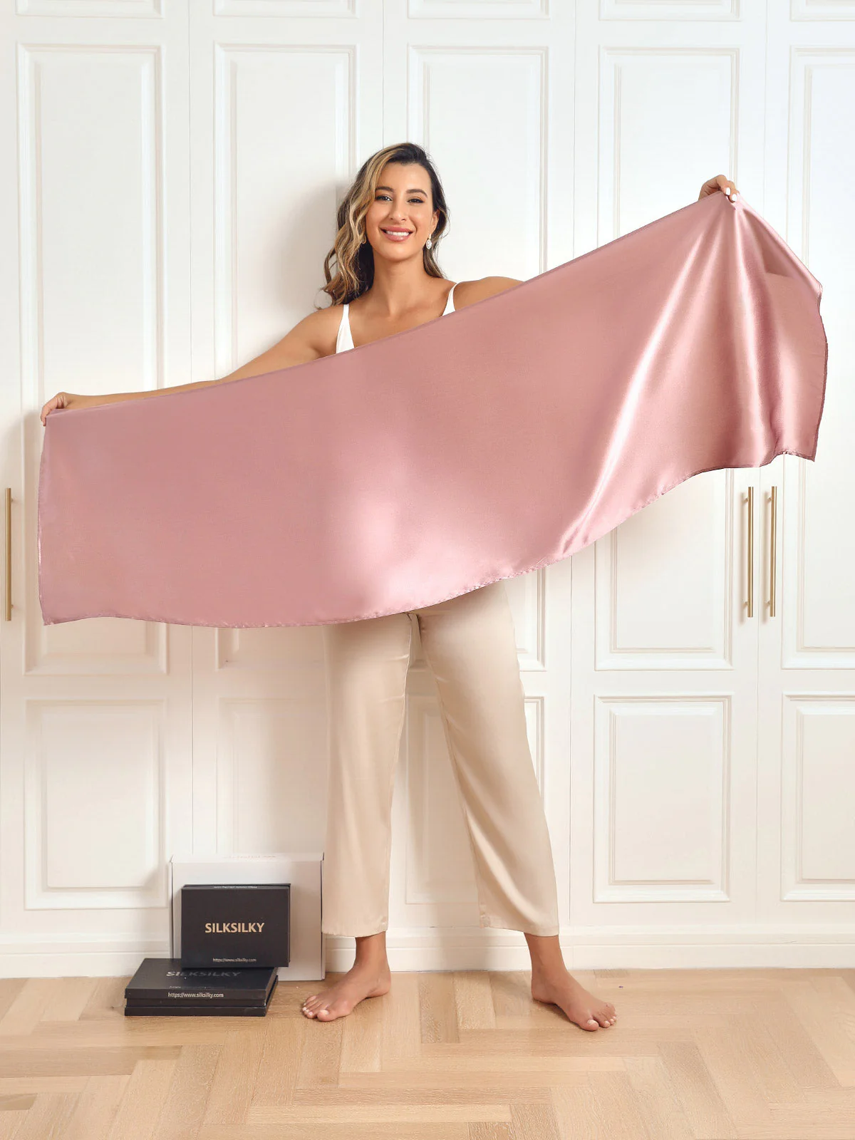 Pure Silk Rectangle Long Scarf/Shawl 170x53cm/67 - Image 72