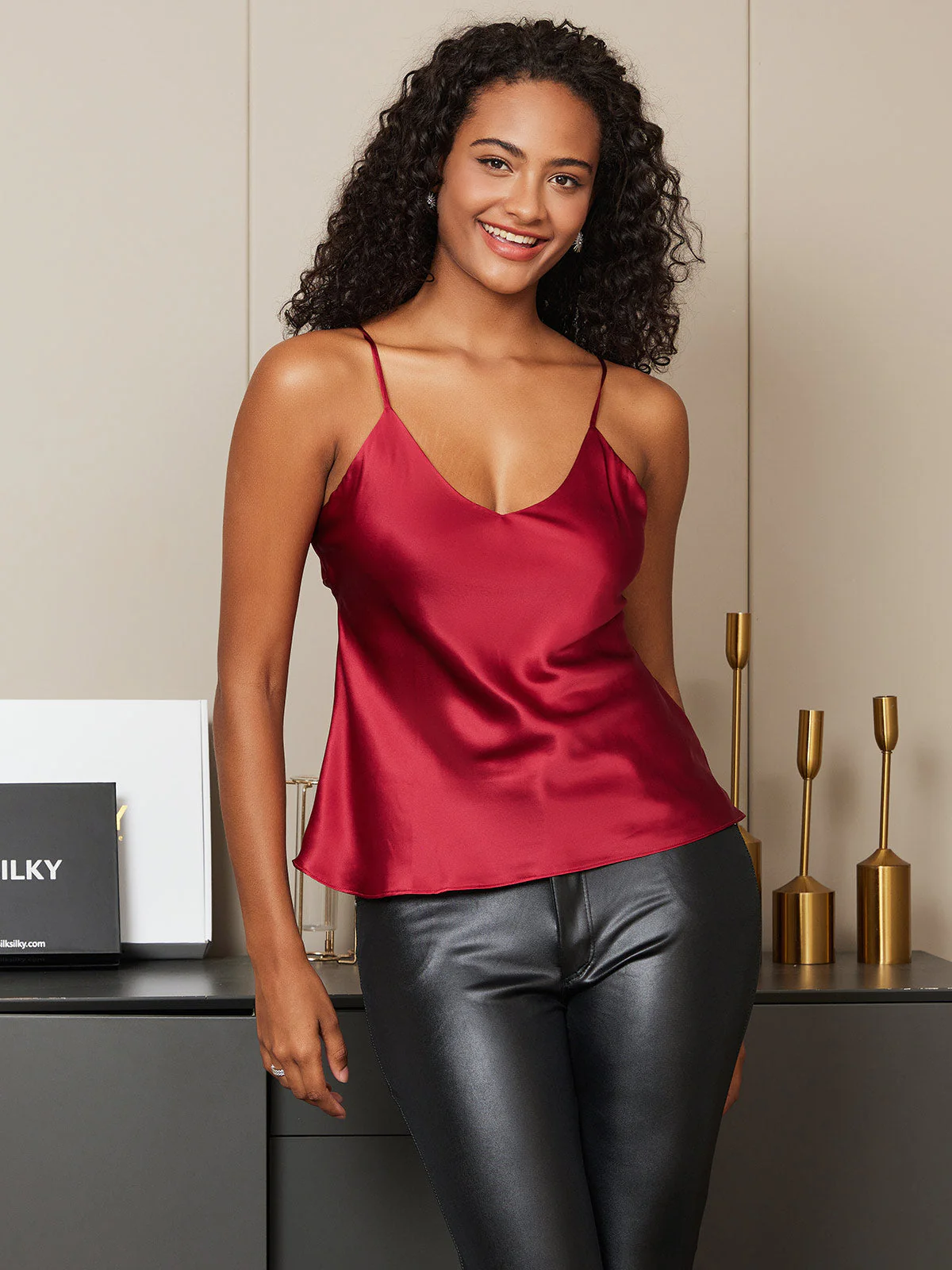 Pure Silk Spaghetti Strap Camisoles - Image 65