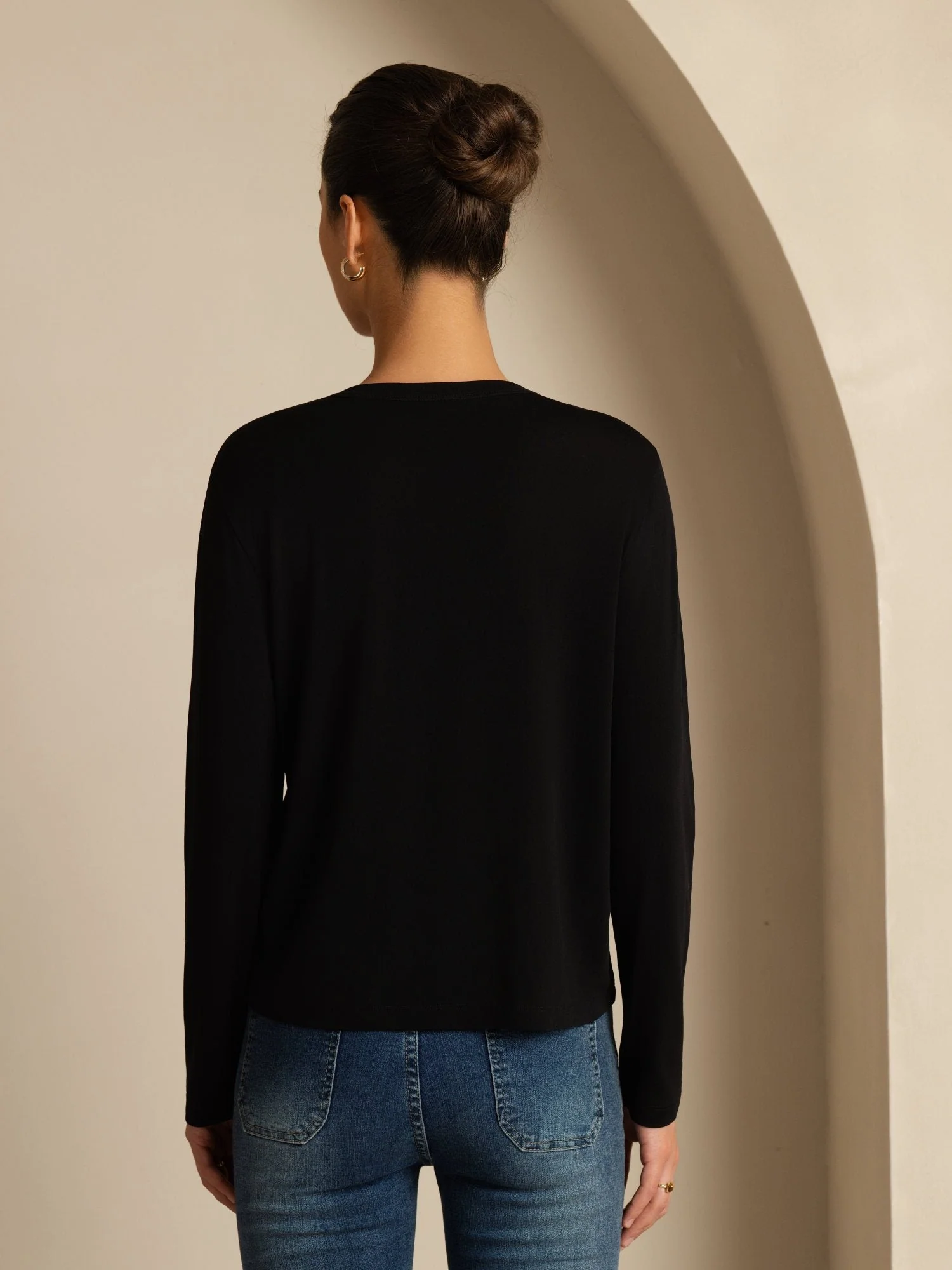 Pure Silk Women's V-Neck Long Sleeve Basic Cardigan - Image 10