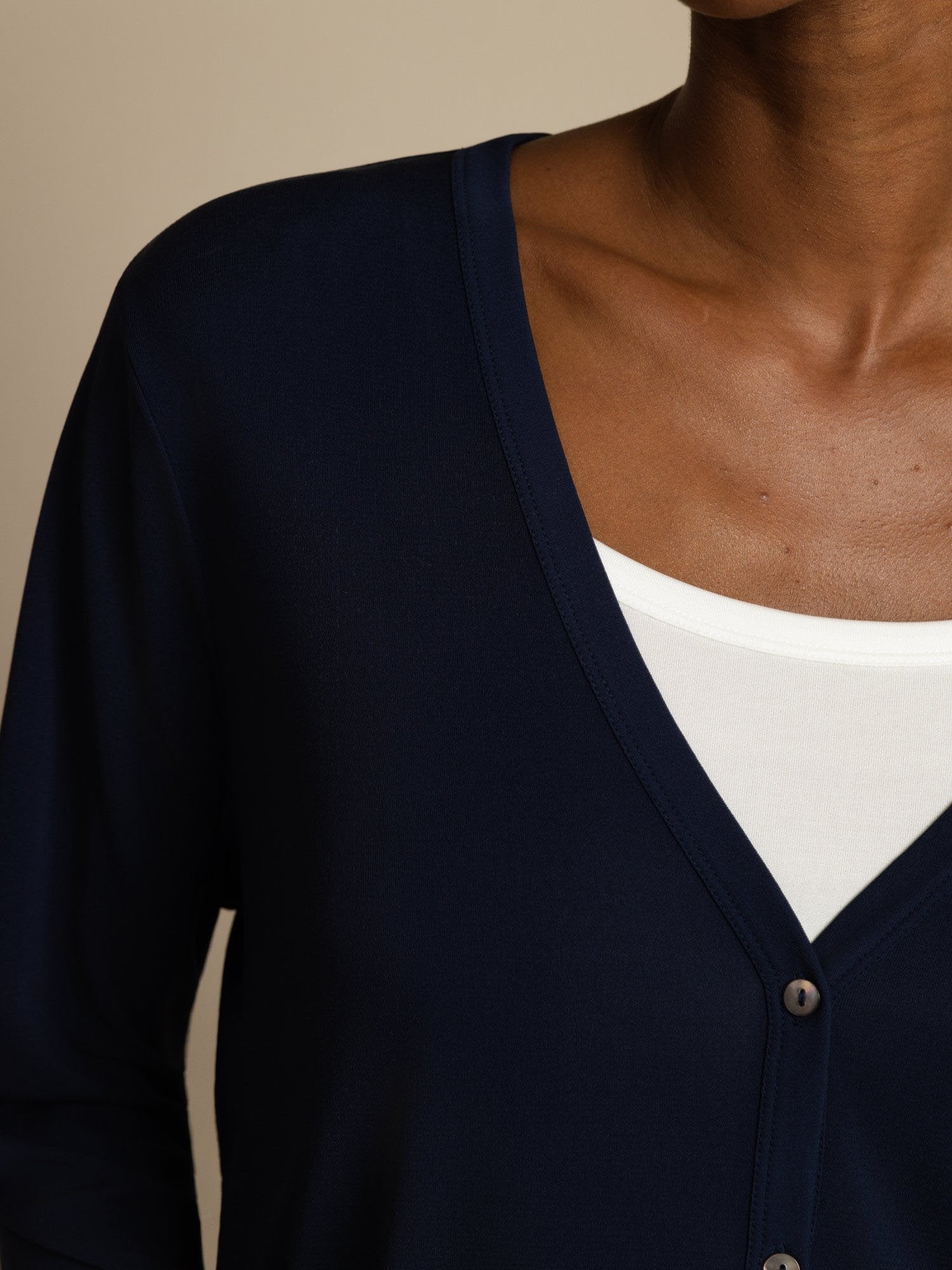 Pure Silk Women's V-Neck Long Sleeve Basic Cardigan - Image 23