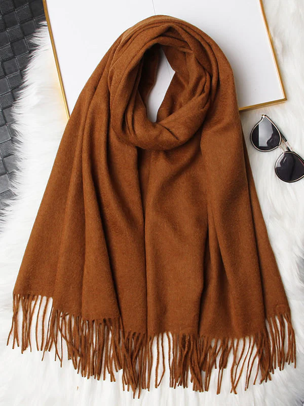Pure Wool Scarf Shawl w/ Fringed Decoration 200x70cm/79 - Image 27