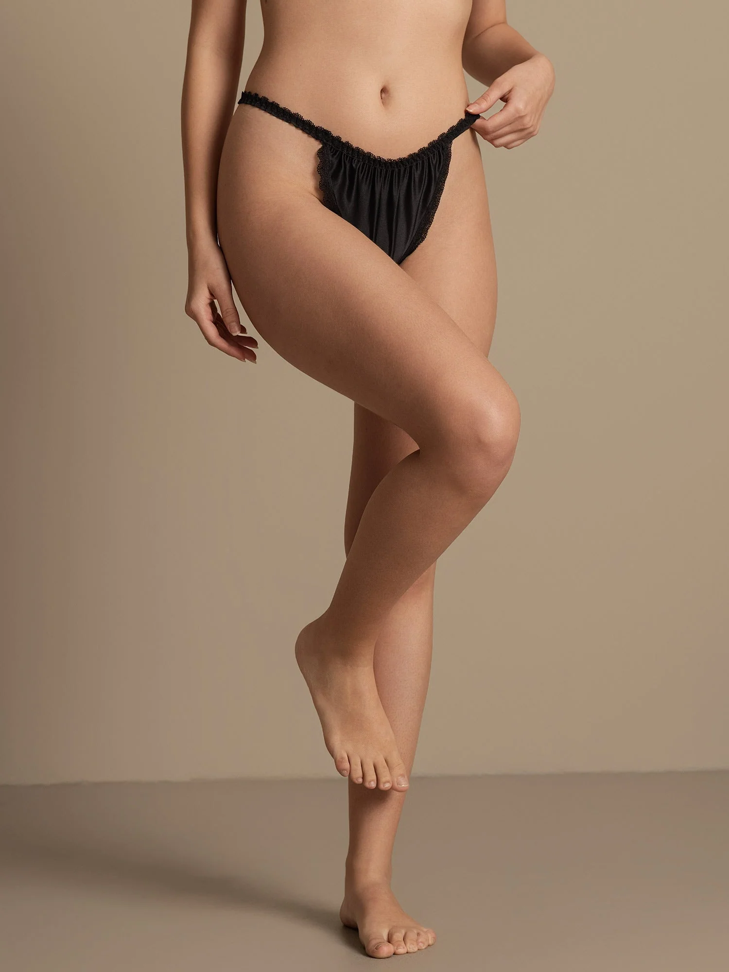 Sexy Lace-Trimmed Pure Silk Panty - Image 10