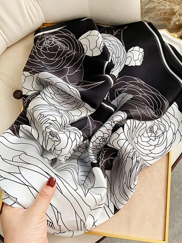 Shadow Rose Silk Square Scarf 88x88cm - Image 3