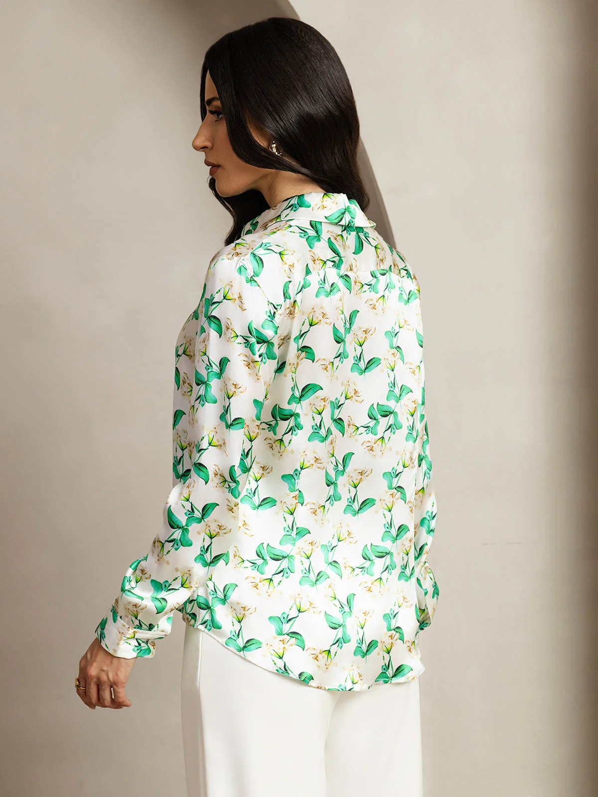Clearance(Ships to UK Only) - 19Momme Silk Long Sleeve Lapel Collar Women's Shirt with Button Up Design - Image 12