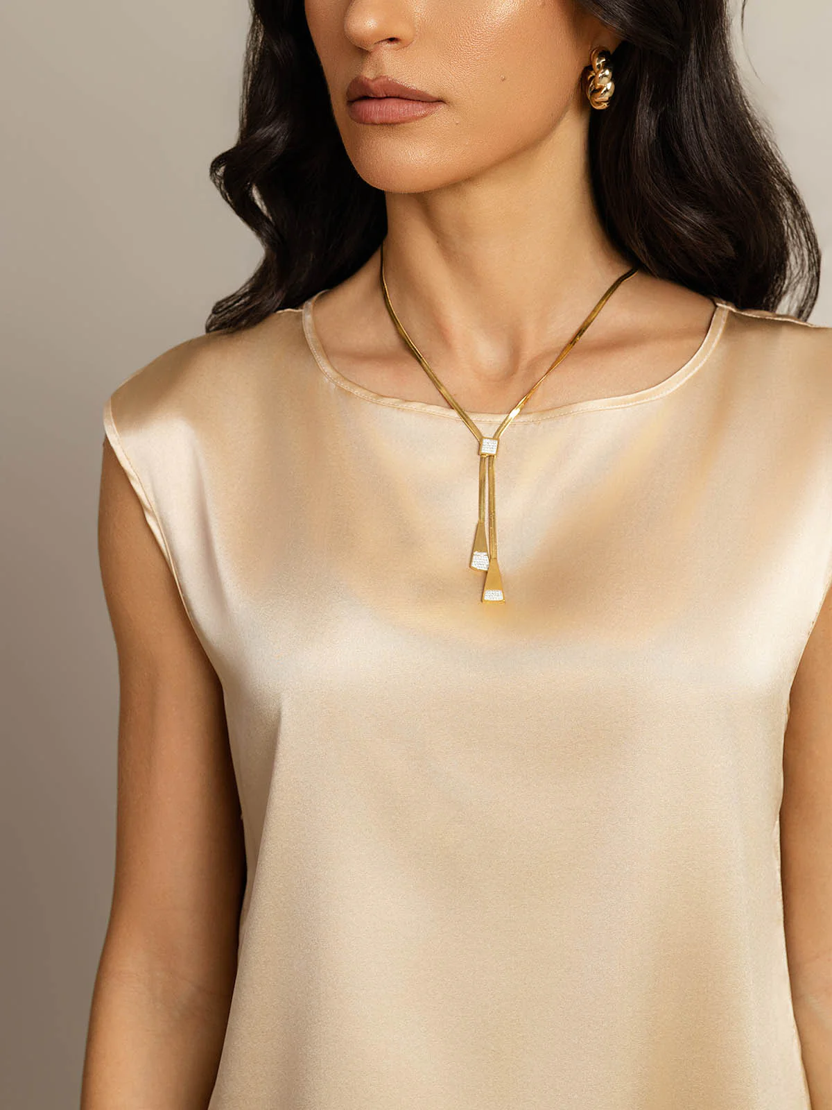 19Momme Women's Silk Cap Sleeve Round Neck Top - Image 56