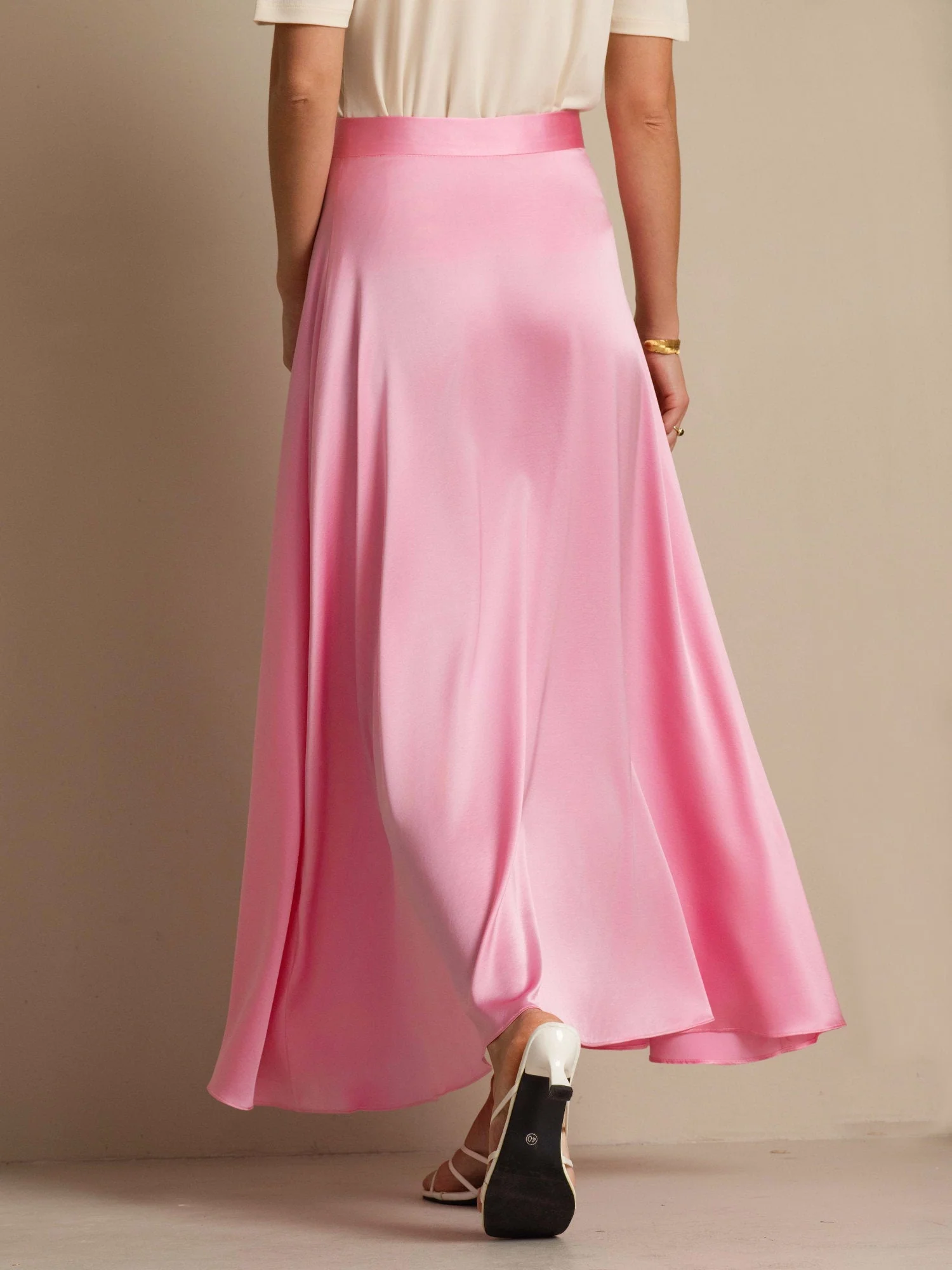 19Momme Silk A Line Maxi Skirt with Lining - Image 11