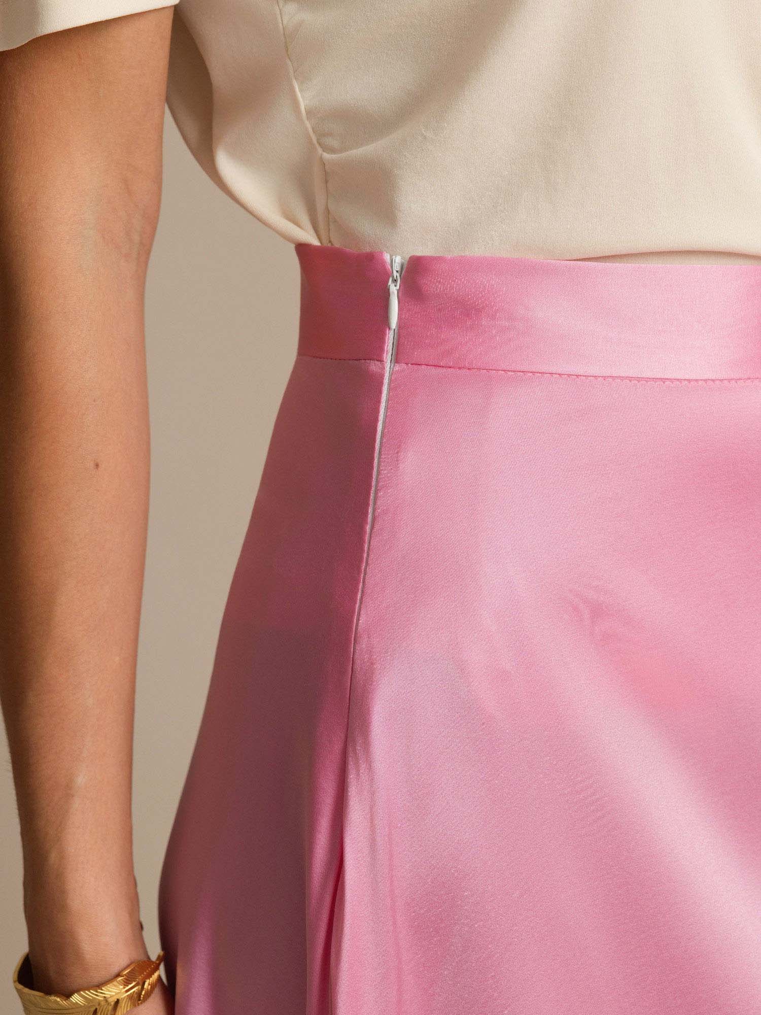 19Momme Silk A Line Maxi Skirt with Lining - Image 12