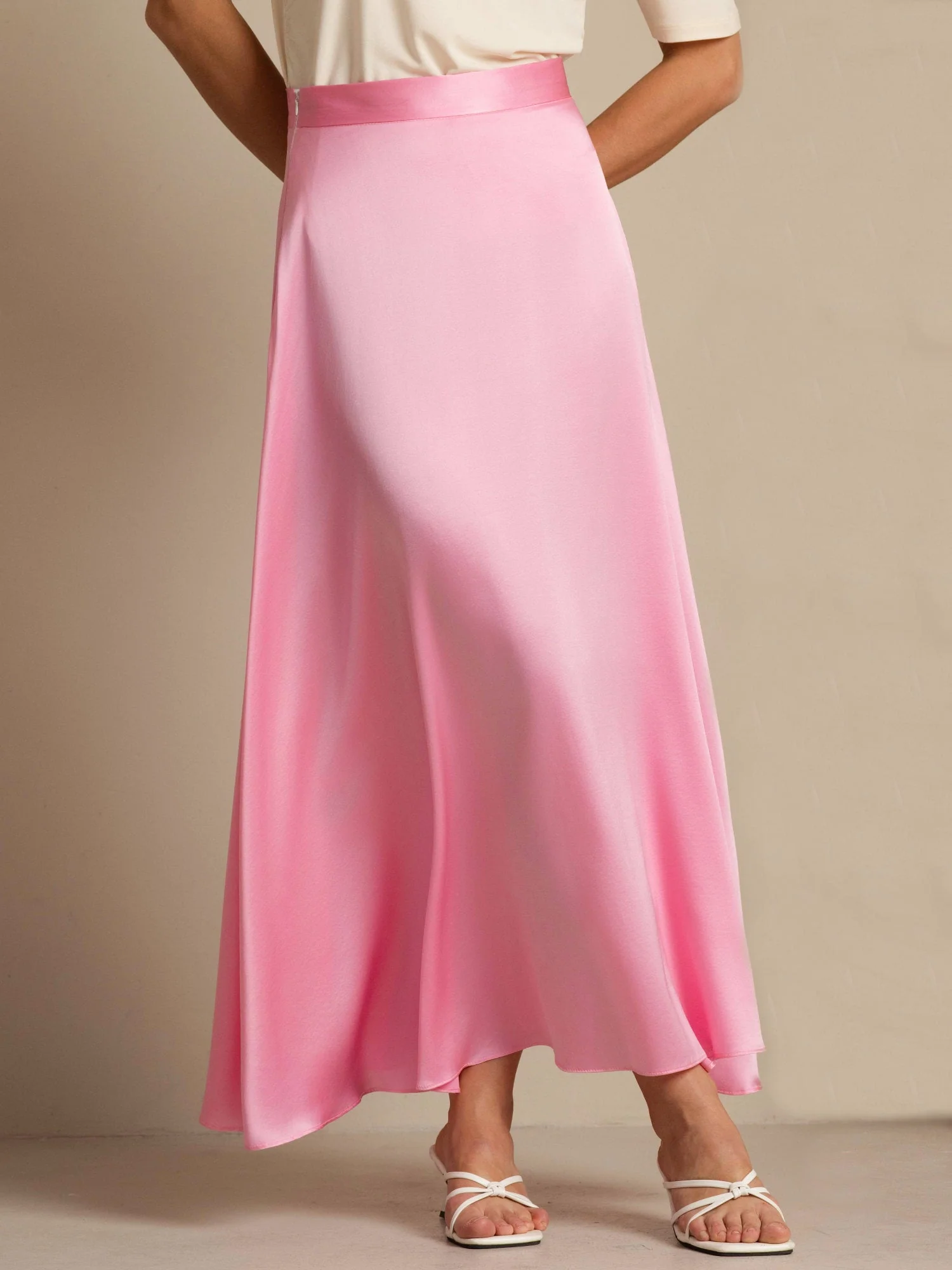 19Momme Silk A Line Maxi Skirt with Lining - Image 13