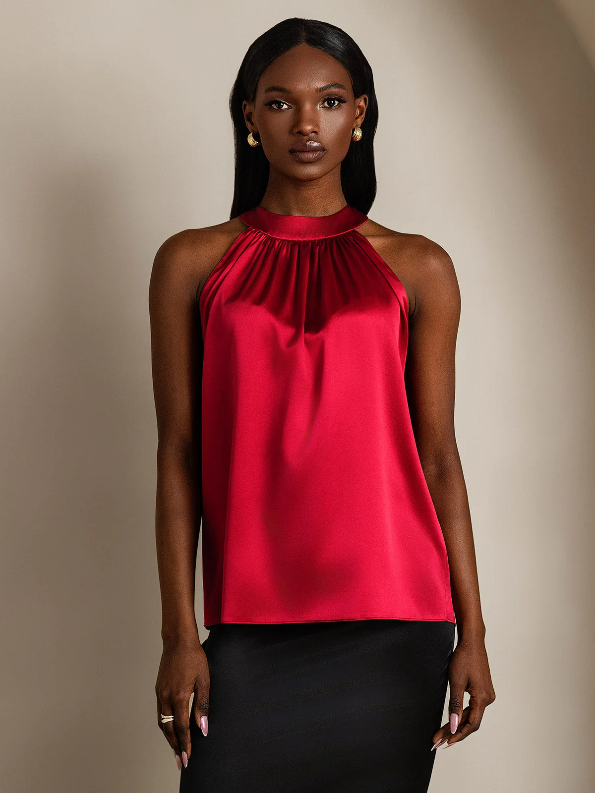 19Momme Silk Sleeveless Halter Neck Women's Top - Image 26