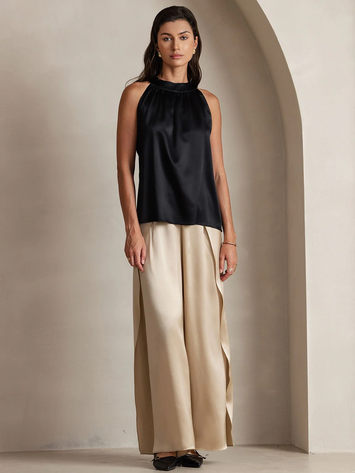 19Momme Silk Sleeveless Halter Neck Women's Top - Image 32