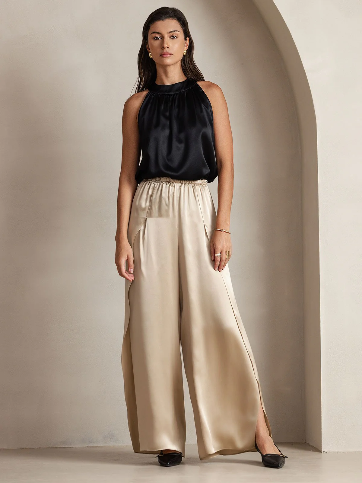 19Momme Silk Sleeveless Halter Neck Women's Top - Image 37
