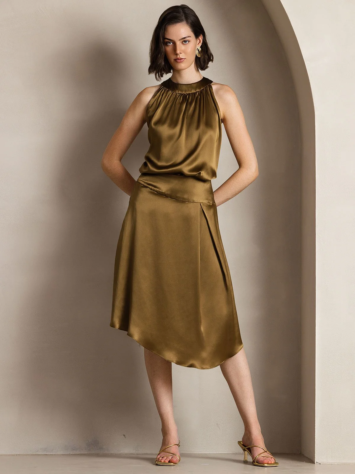 19Momme Silk Sleeveless Halter Neck Women's Top - Image 42