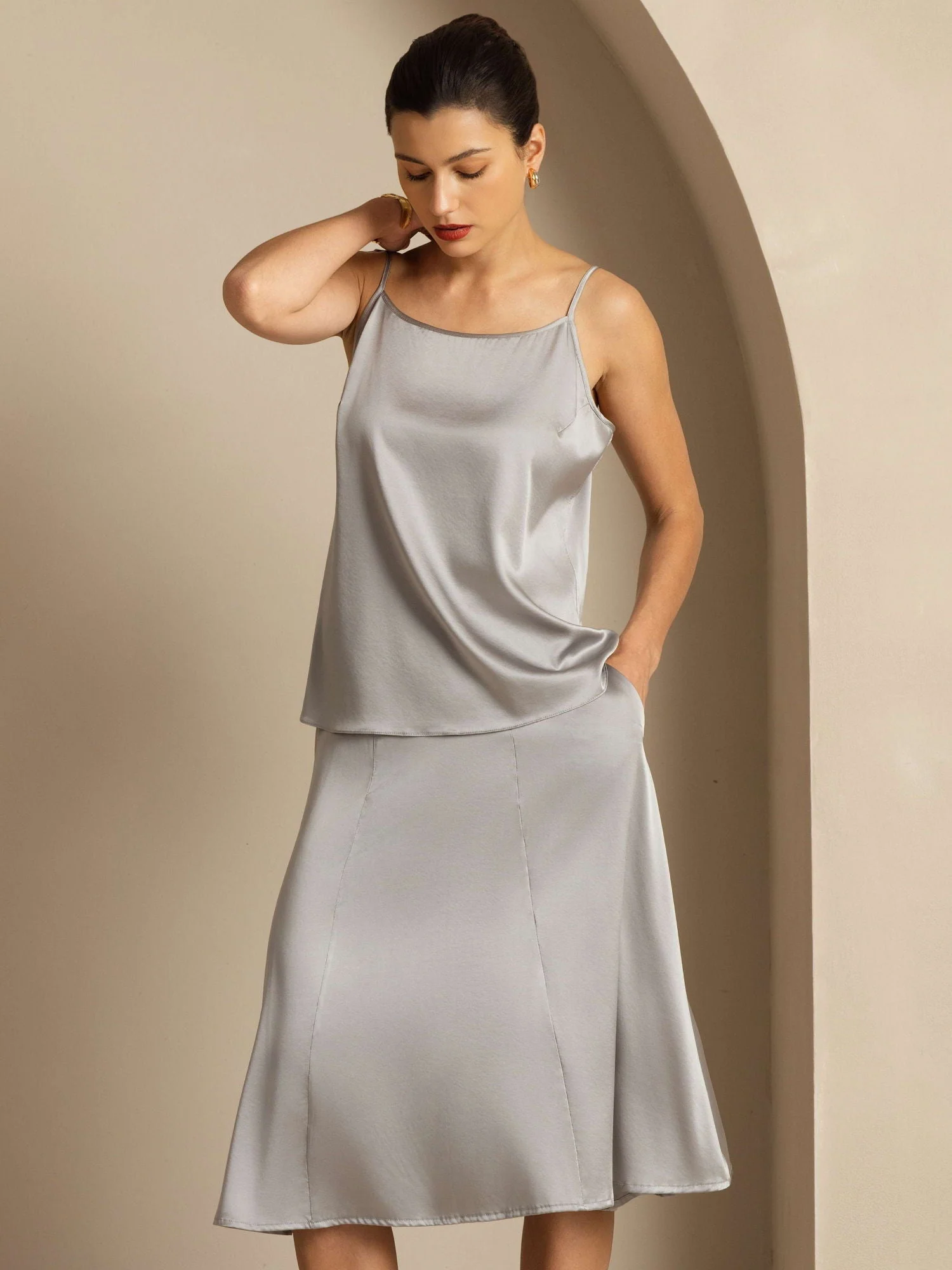 19Momme Silk Spaghetti Strap Camisoles - Image 14