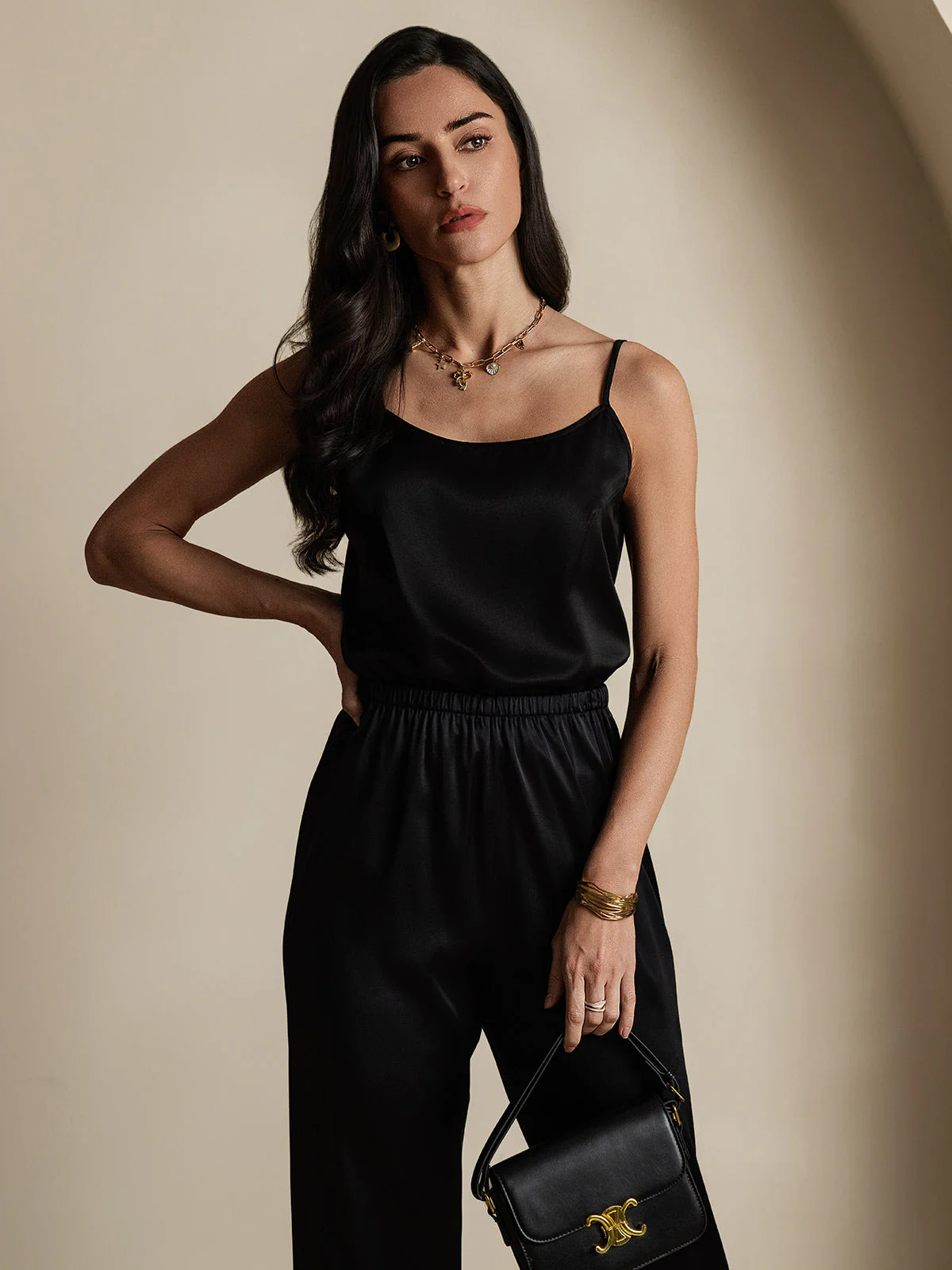19Momme Silk Spaghetti Strap Camisoles - Image 19
