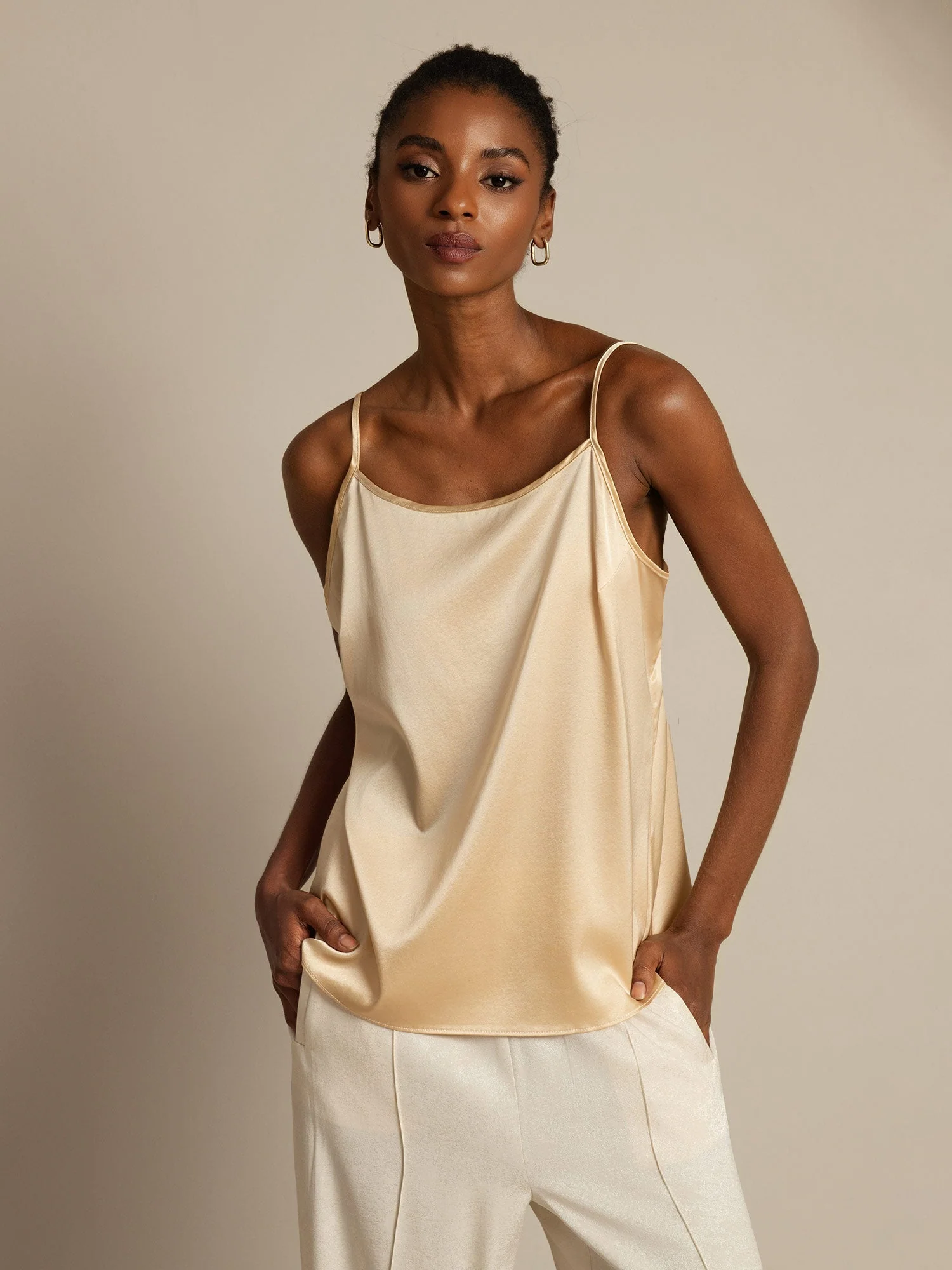19Momme Silk Spaghetti Strap Camisoles - Image 30