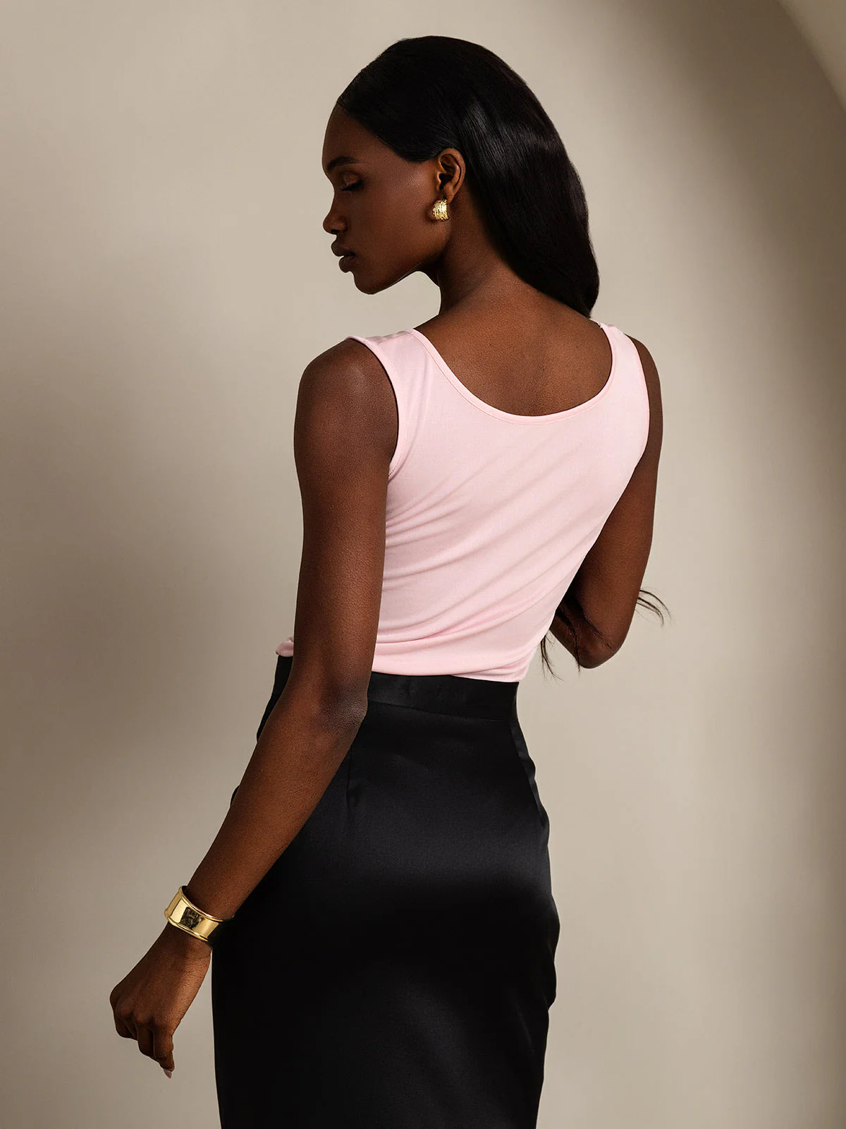 Pure Silk Sleeveless Round Neck Women's Tank Top - Image 62