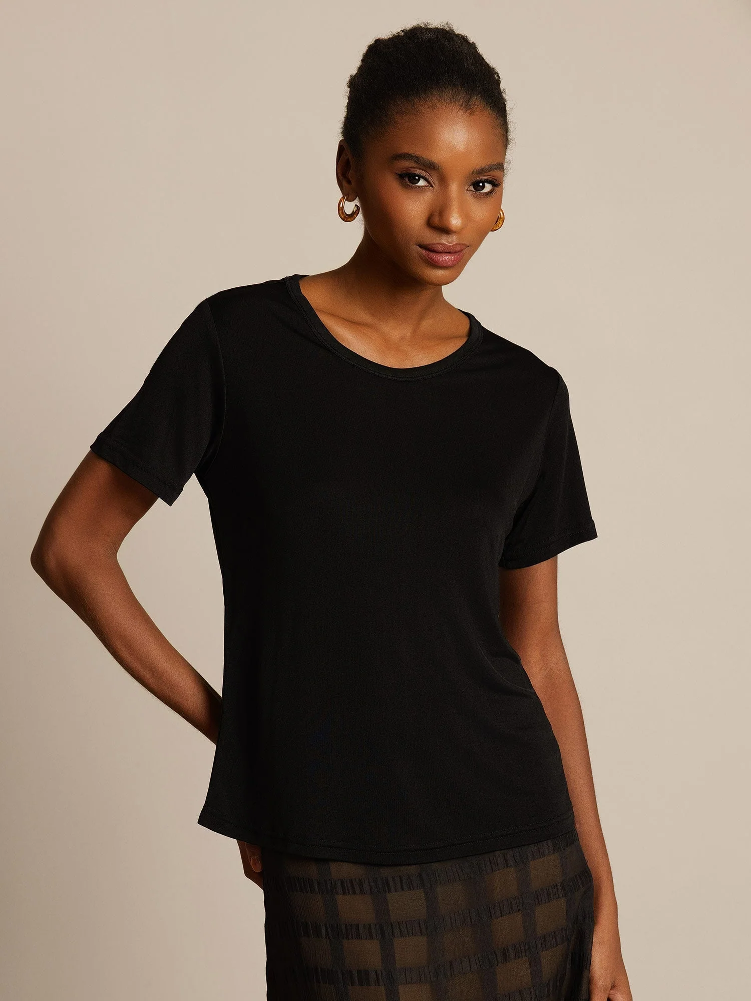 Pure Silk Jersey Short Sleeve Women's T-Shirt - Image 10