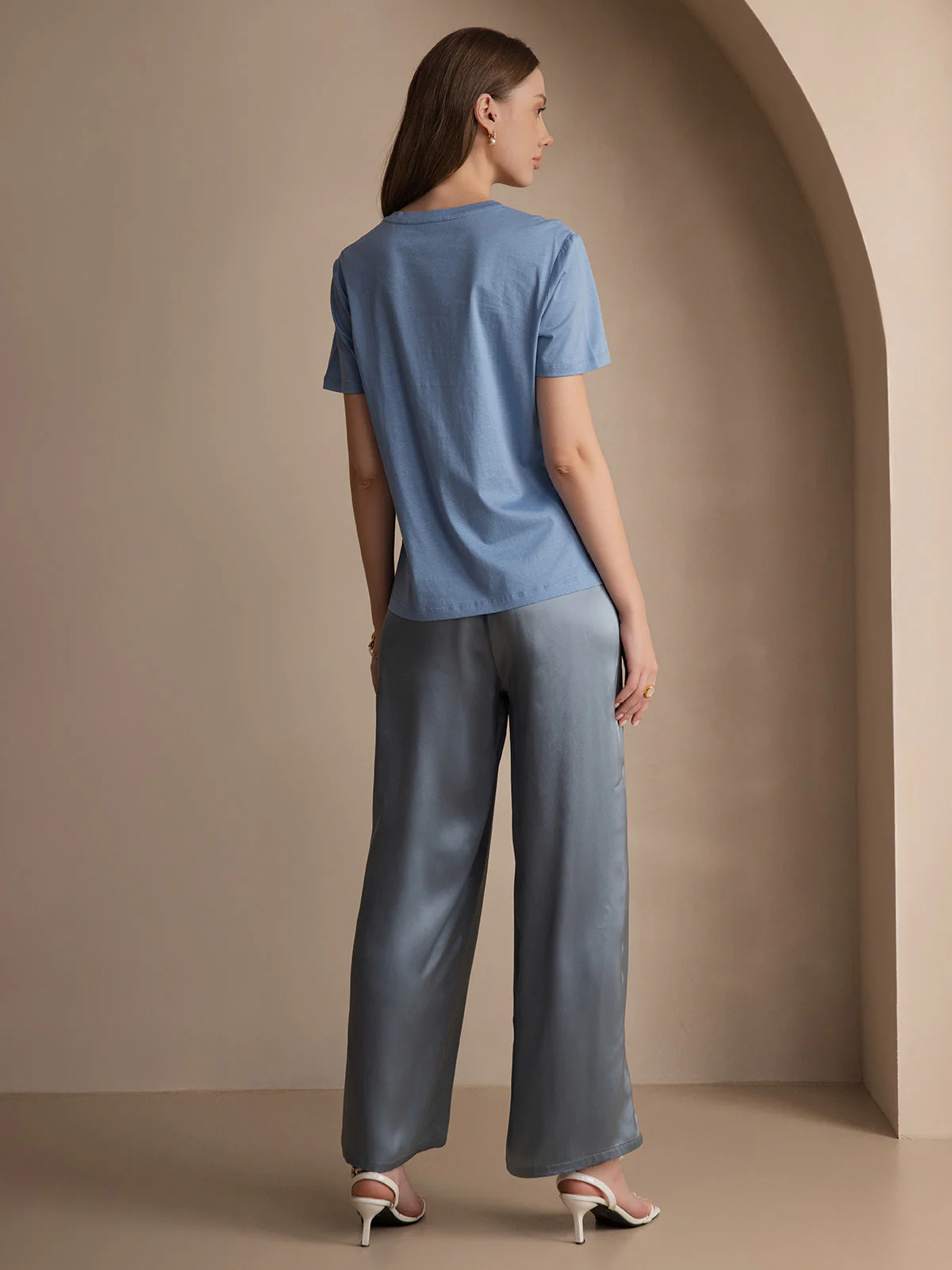 Pure Silk Jersey Short Sleeve Women's T-Shirt - Image 24