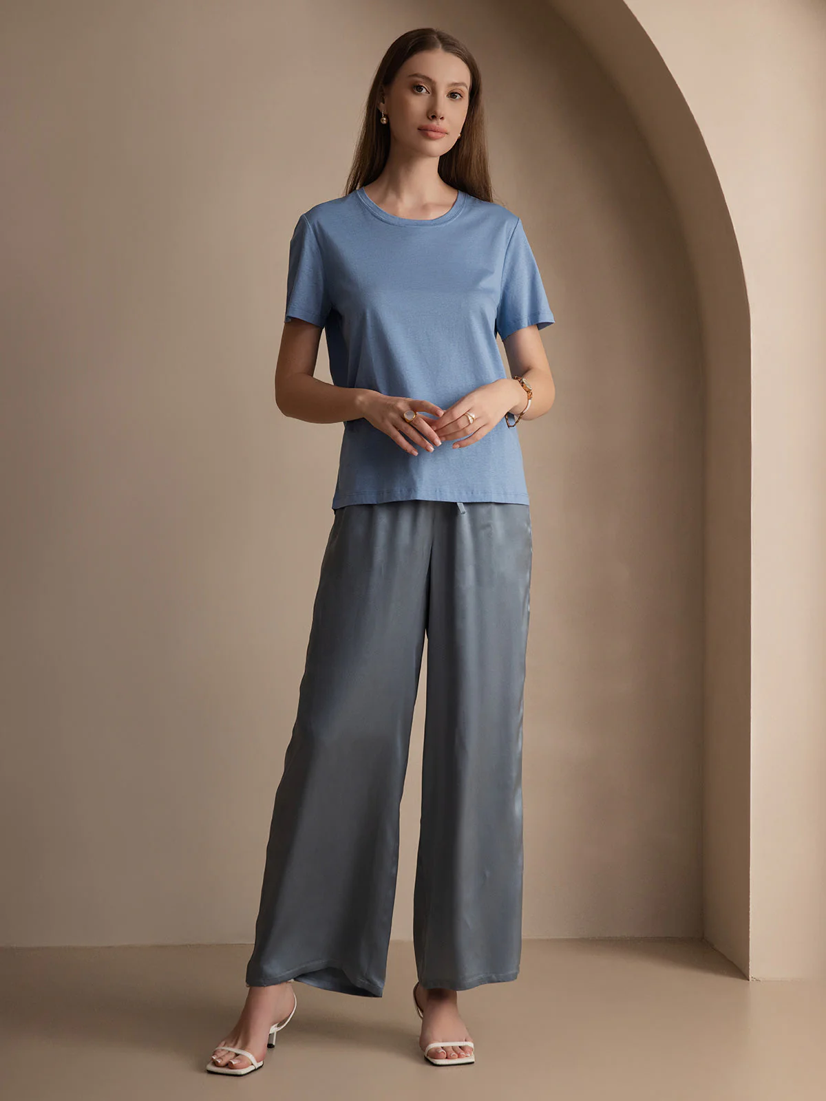 Pure Silk Jersey Short Sleeve Women's T-Shirt - Image 27