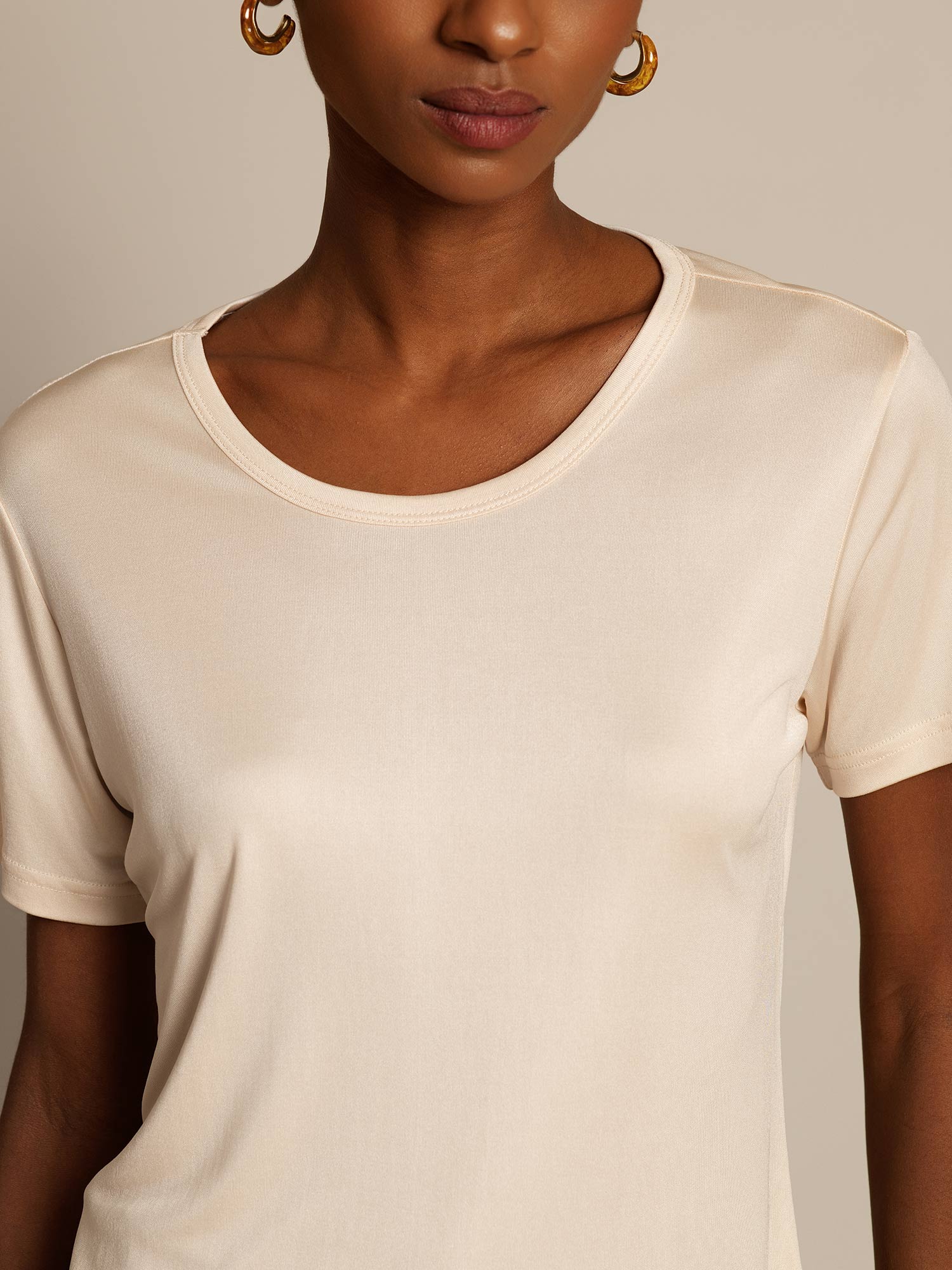 Pure Silk Jersey Short Sleeve Women's T-Shirt - Image 31