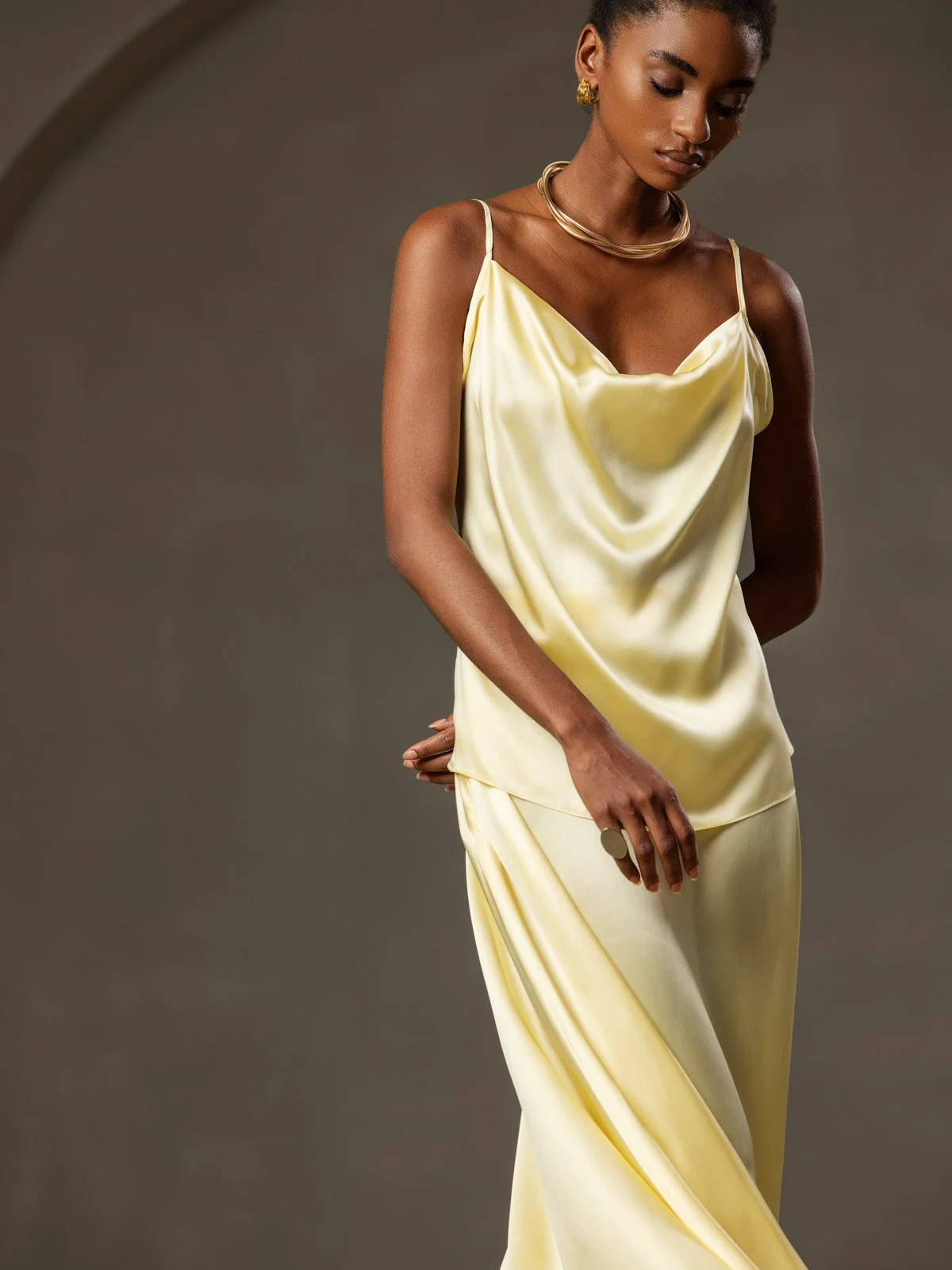 19Momme Silk Spaghetti Strap Cowl Neck Camisoles - Image 62