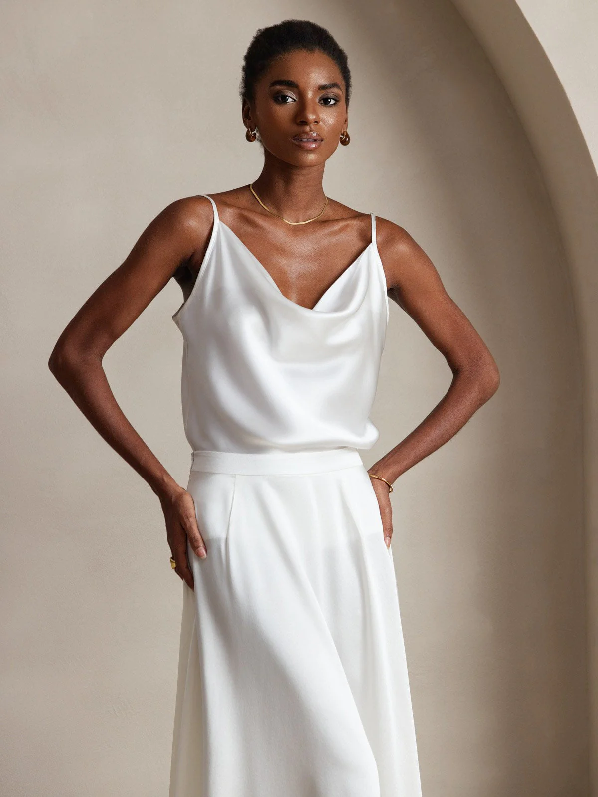 19Momme Silk Cowl Neck Camisoles - Image 12