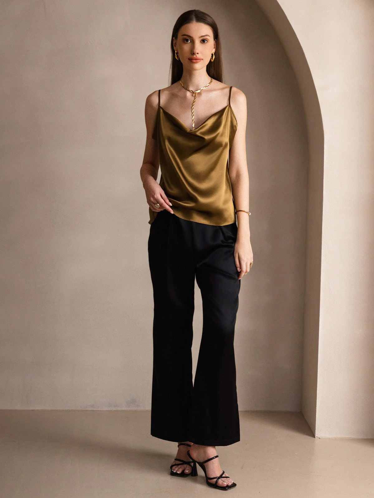 19Momme Silk Cowl Neck Camisoles - Image 21