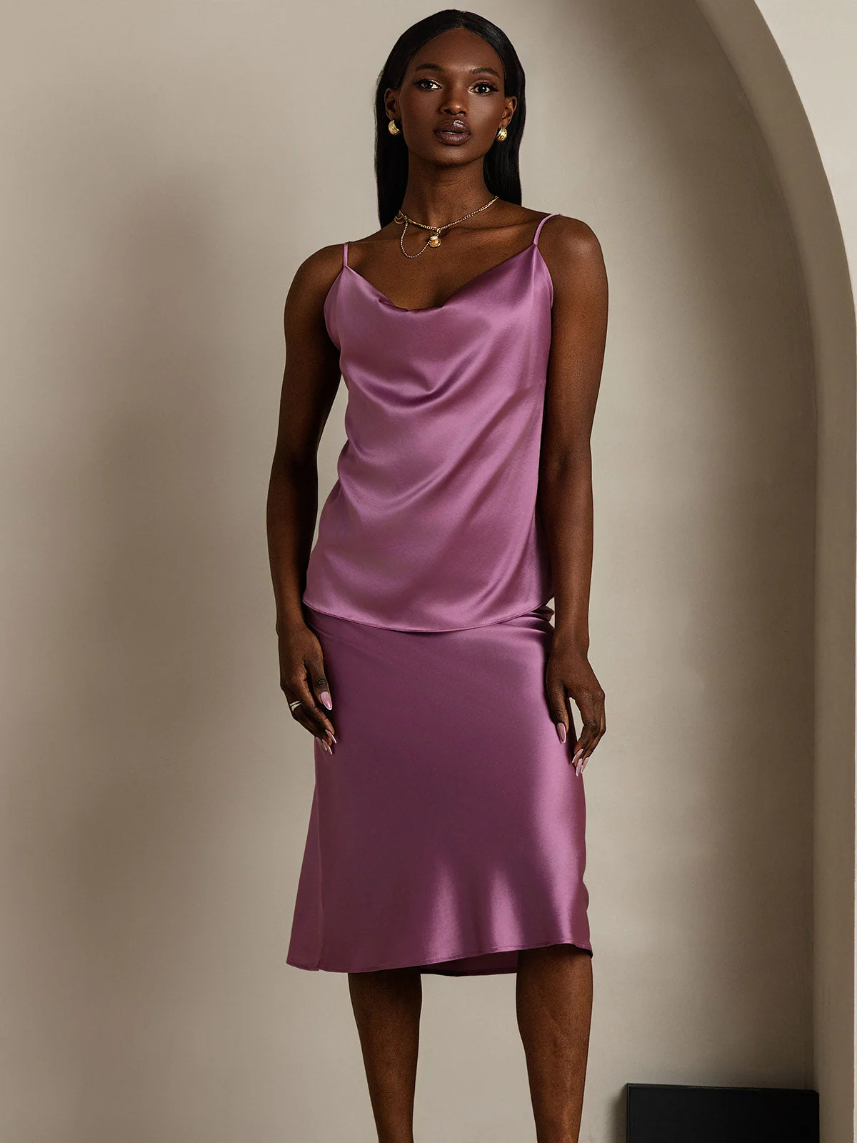19Momme Silk Cowl Neck Camisoles - Image 47