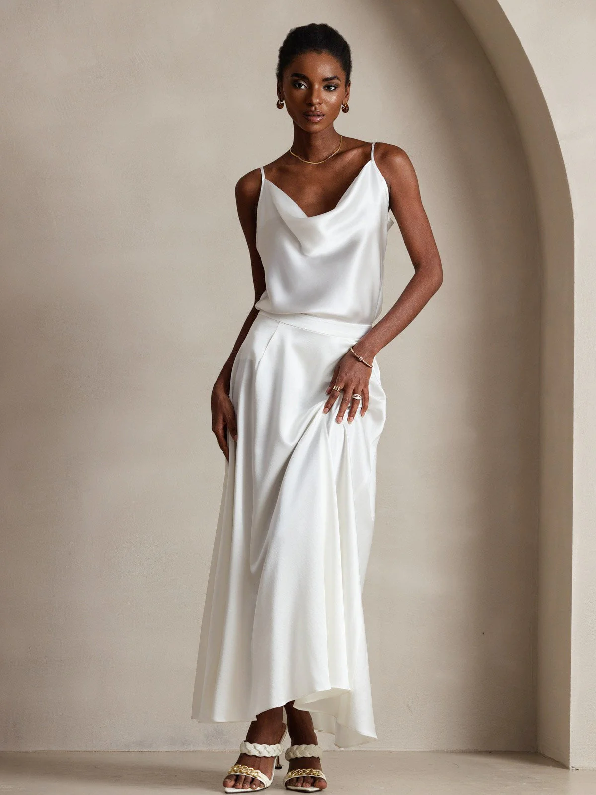 19Momme Silk Cowl Neck Camisoles - Image 9