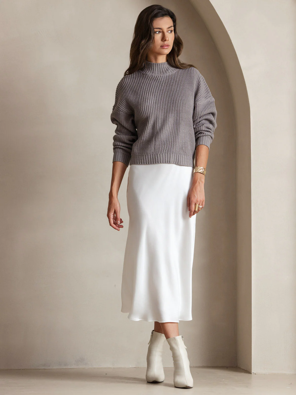 Pure Silk Spaghetti Strap Midi Dress - Image 85