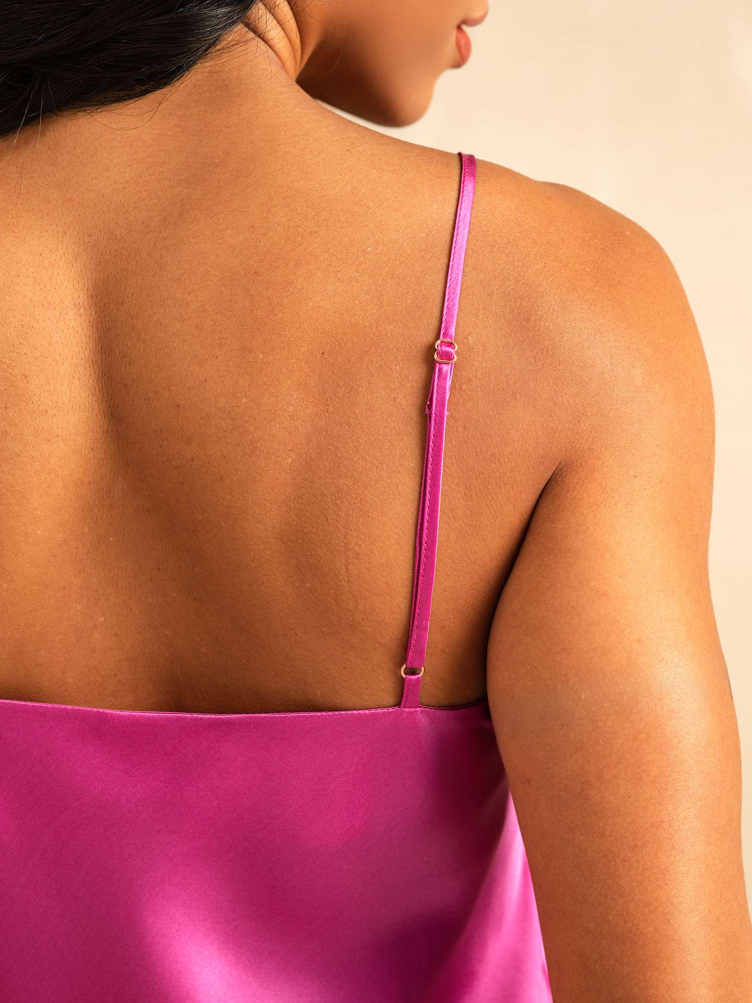 Pure Silk Spaghetti Strap V Neck Above the Knee Camisole Set - Image 93
