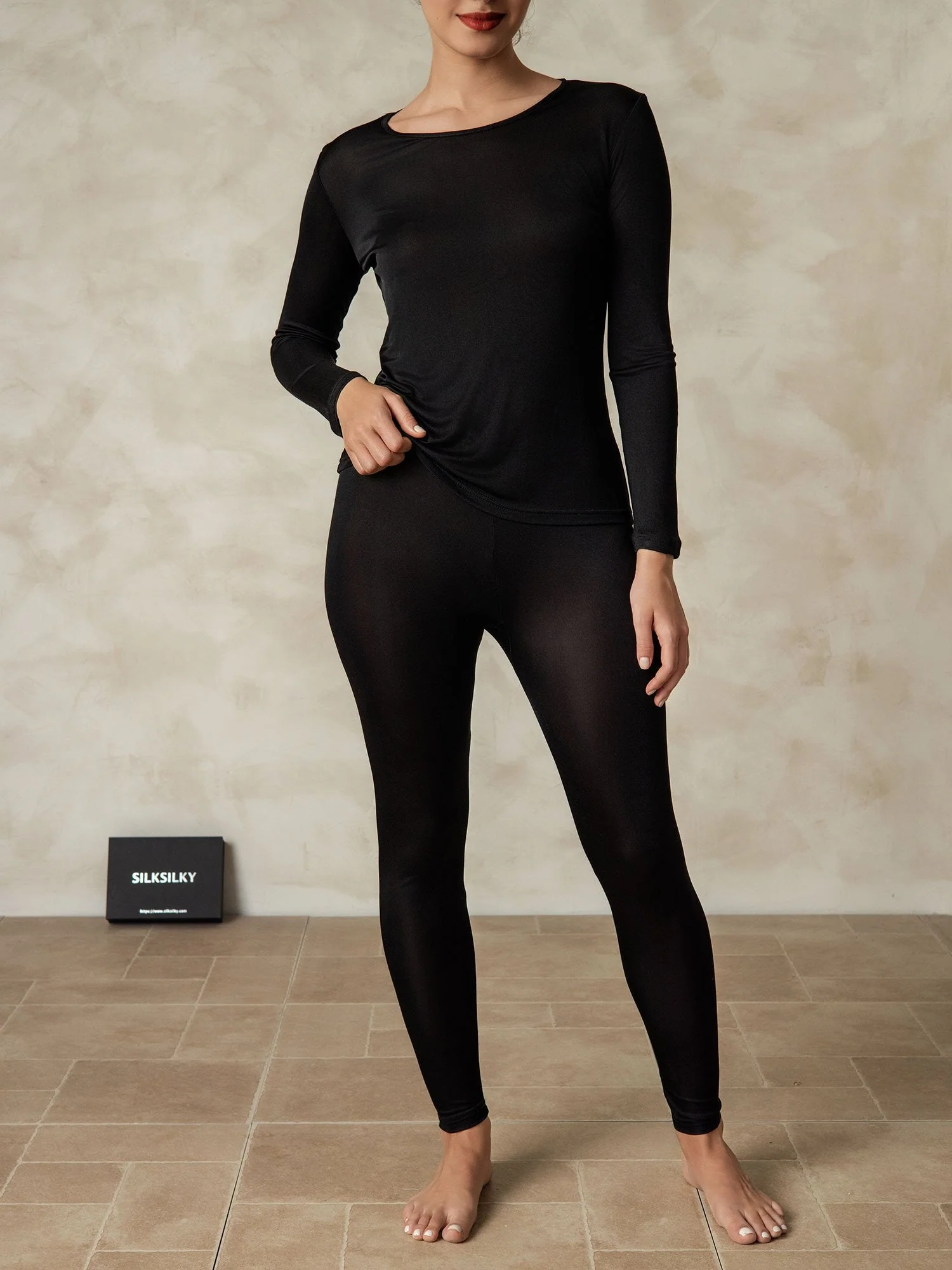 Women's Silk Jersey Long Sleeve Long Johns - Image 30