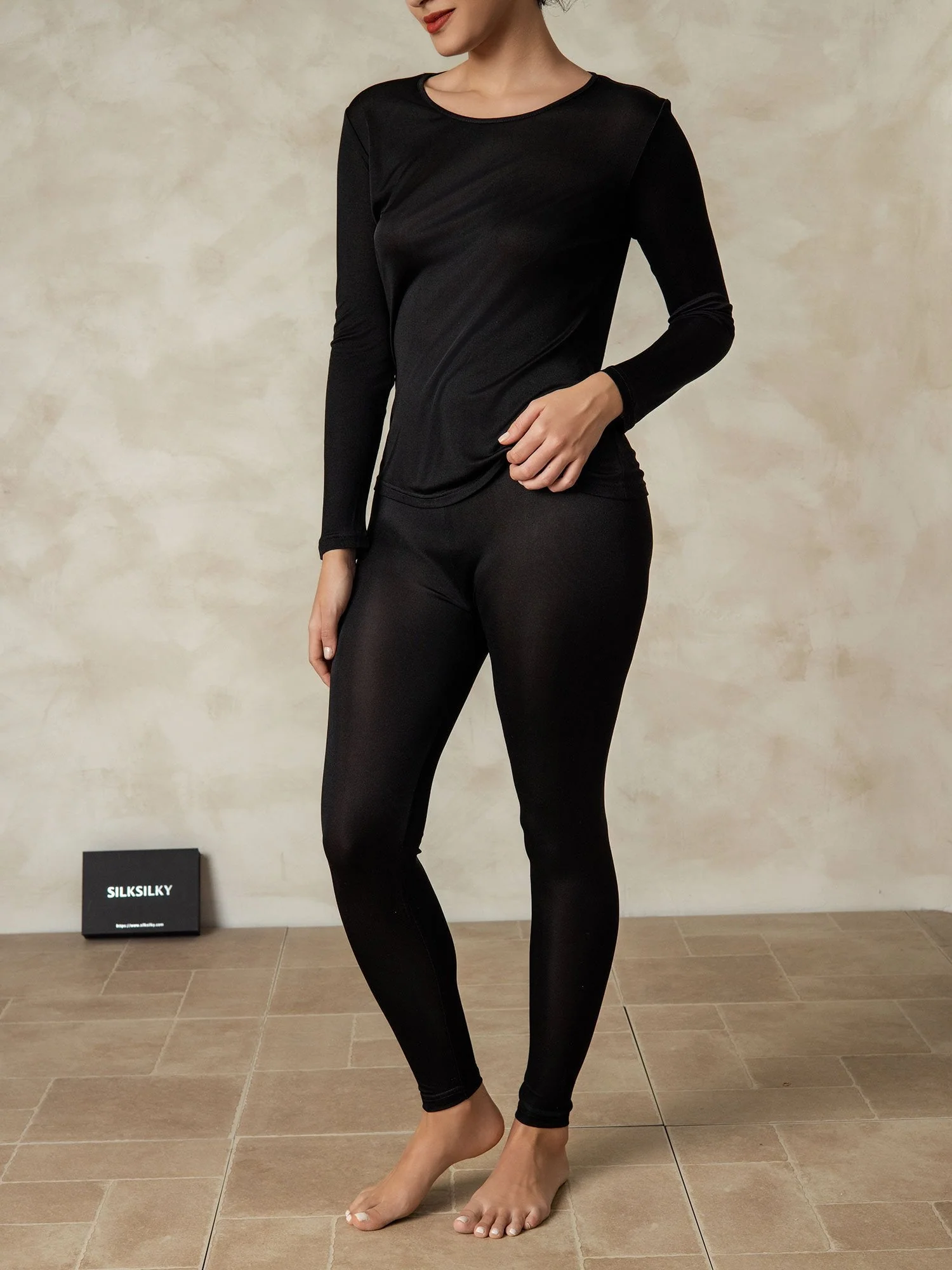 Women's Silk Jersey Long Sleeve Long Johns - Image 33