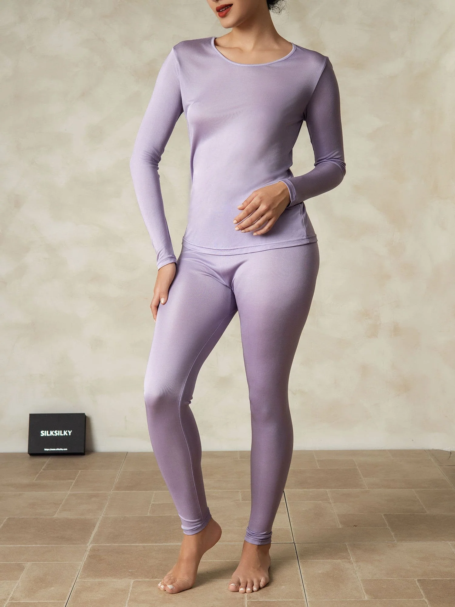 Women's Silk Jersey Long Sleeve Long Johns - Image 38