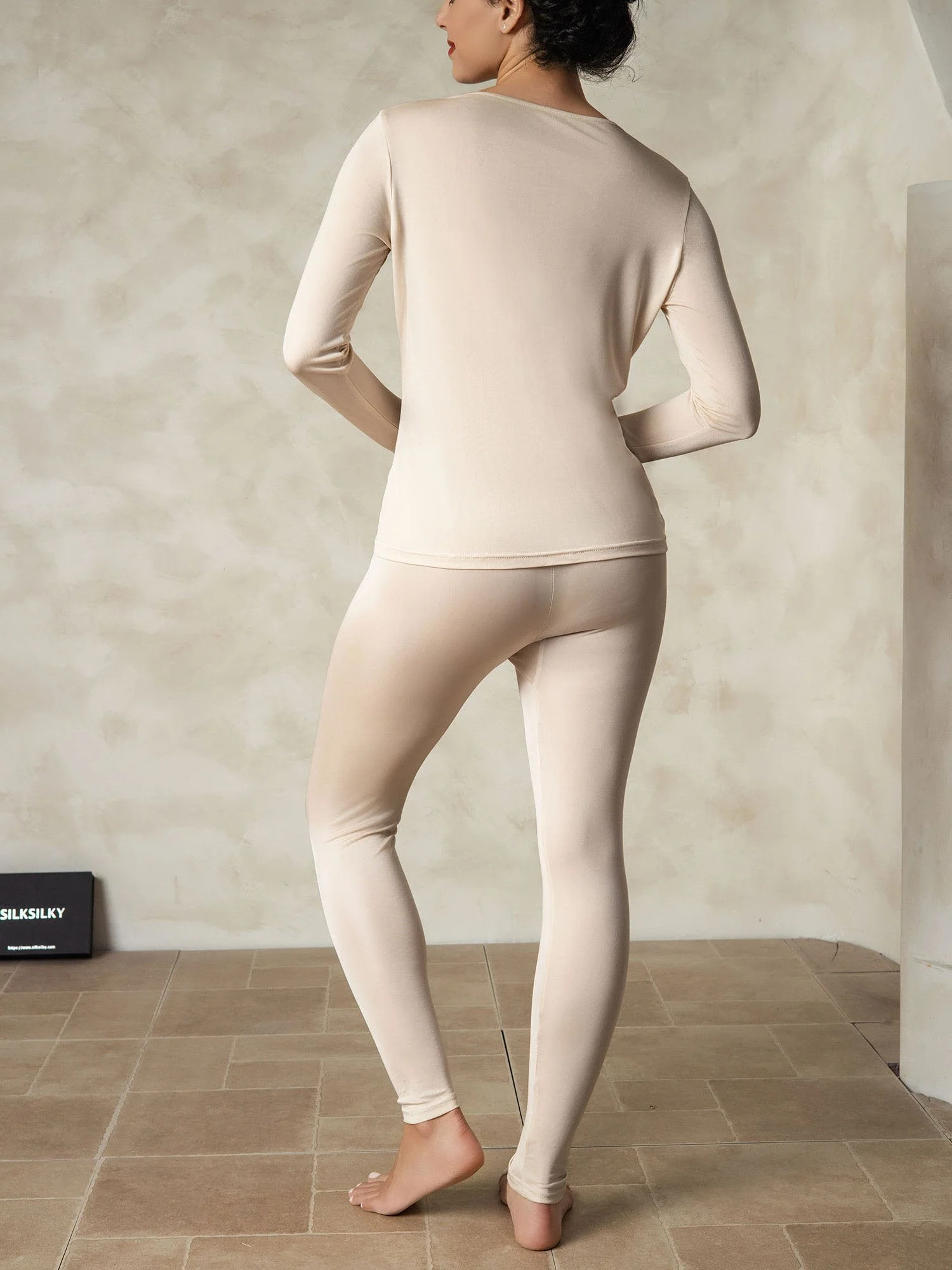 Women's Silk Jersey Long Sleeve Long Johns - Image 41