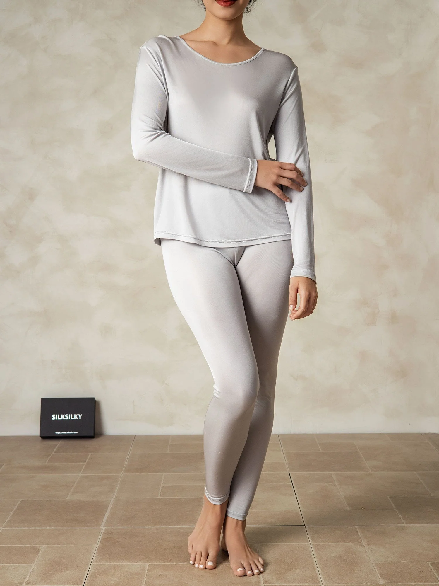 Women's Silk Jersey Long Sleeve Long Johns - Image 9