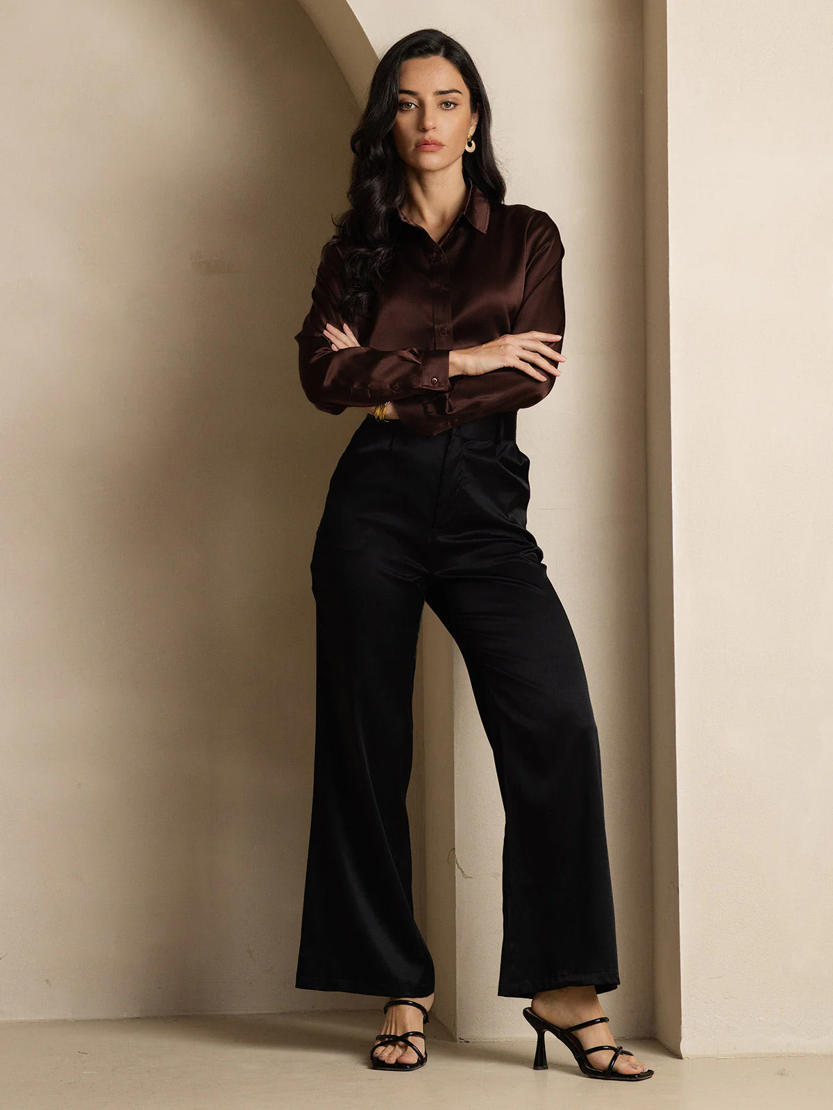 Clearance(Ships to UK Only) - 19Momme Silk Long Sleeve Lapel Collar Women's Shirt - Image 8