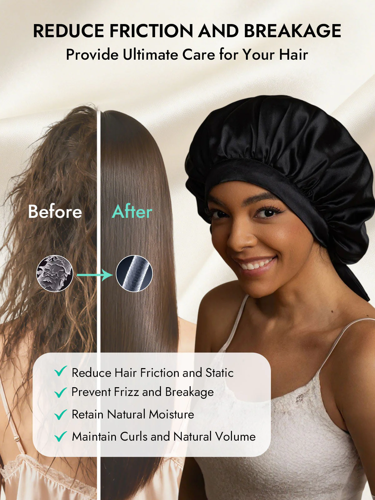 Women's Mulberry Silk Bonnet with Long Ribbons - Image 10