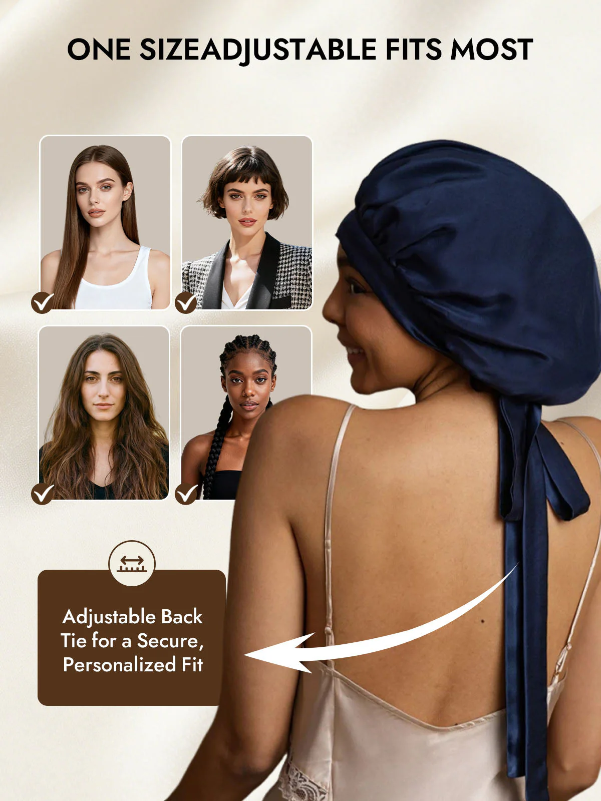 Women's Mulberry Silk Bonnet with Long Ribbons - Image 19
