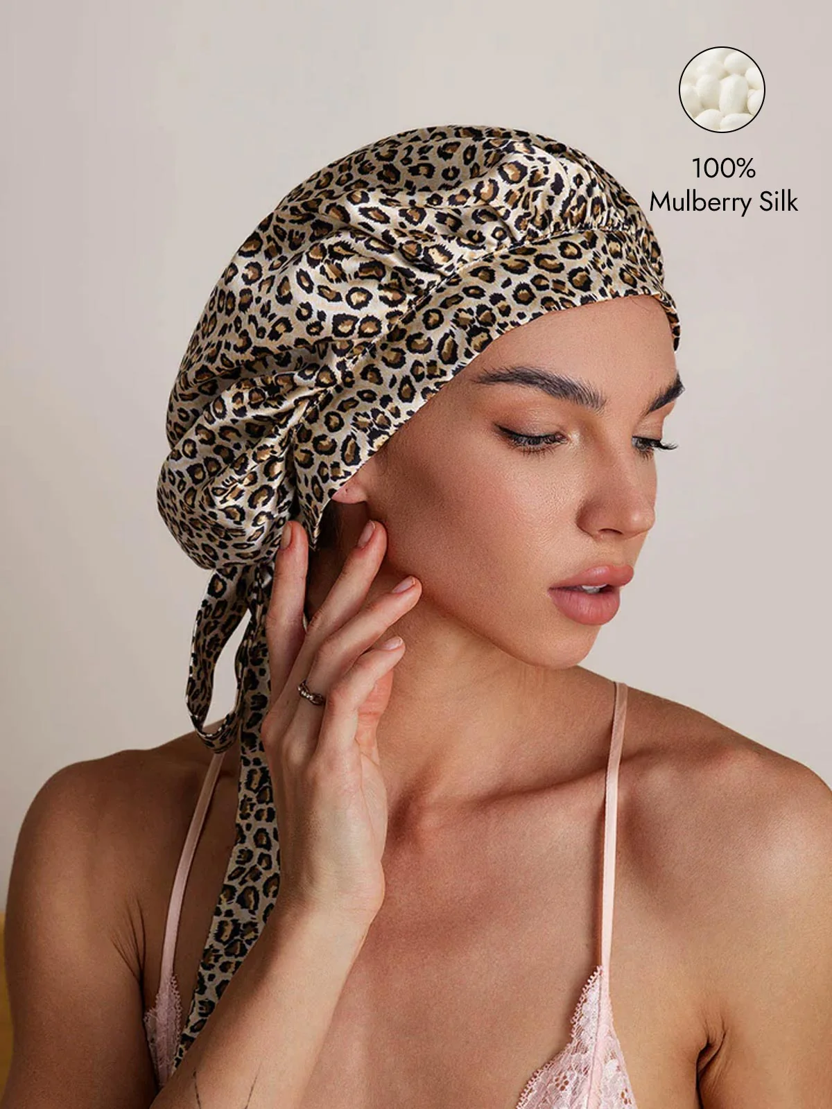 Women's Mulberry Silk Bonnet with Long Ribbons - Image 22