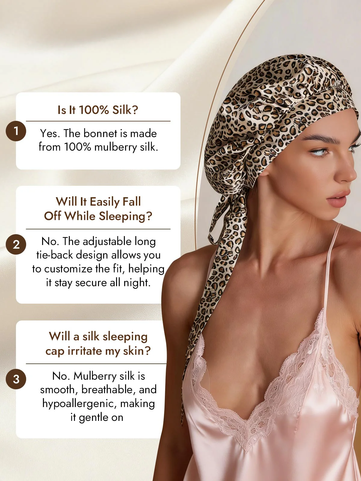 Women's Mulberry Silk Bonnet with Long Ribbons - Image 28