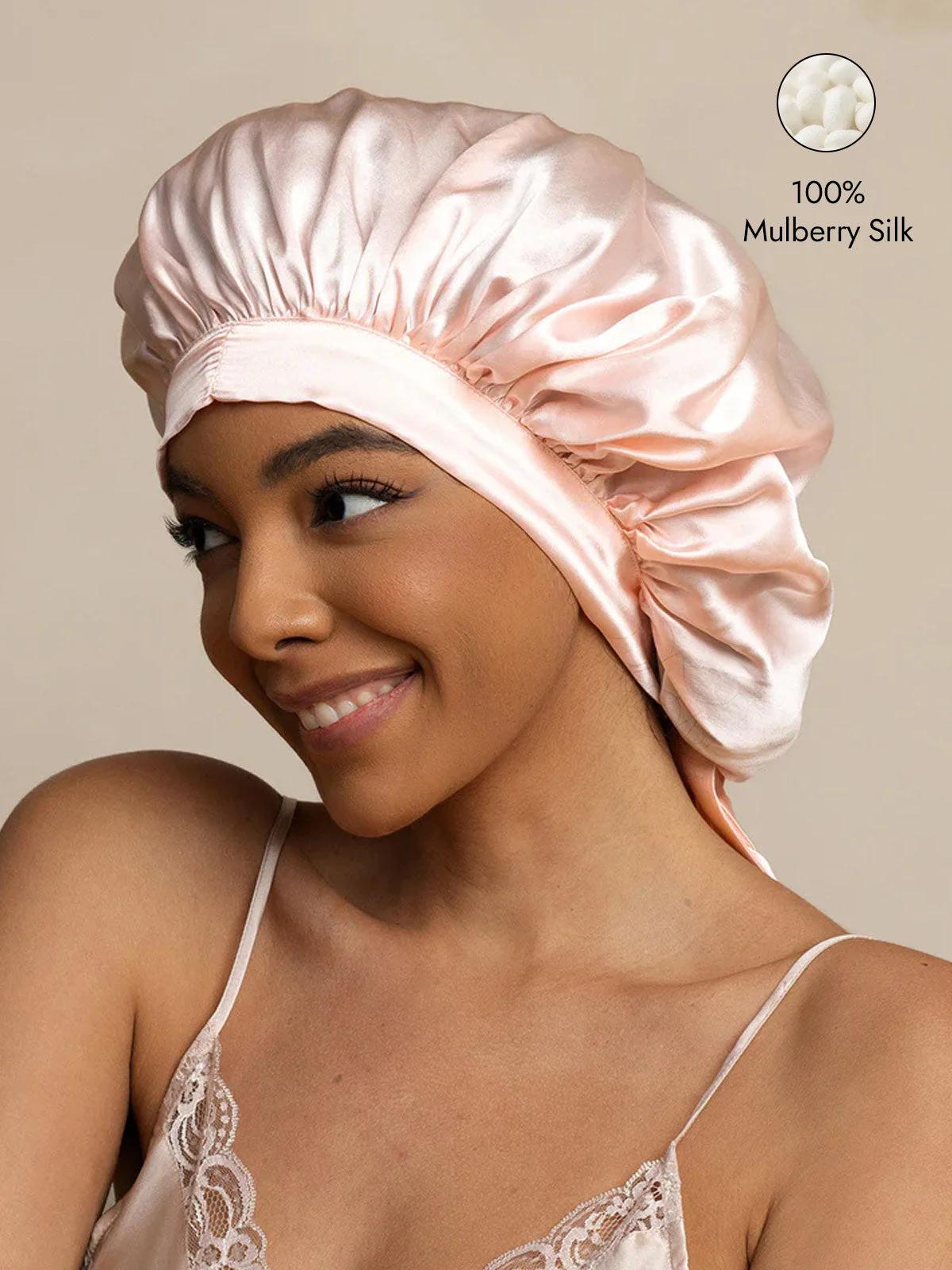Women's Mulberry Silk Bonnet with Long Ribbons - Image 29