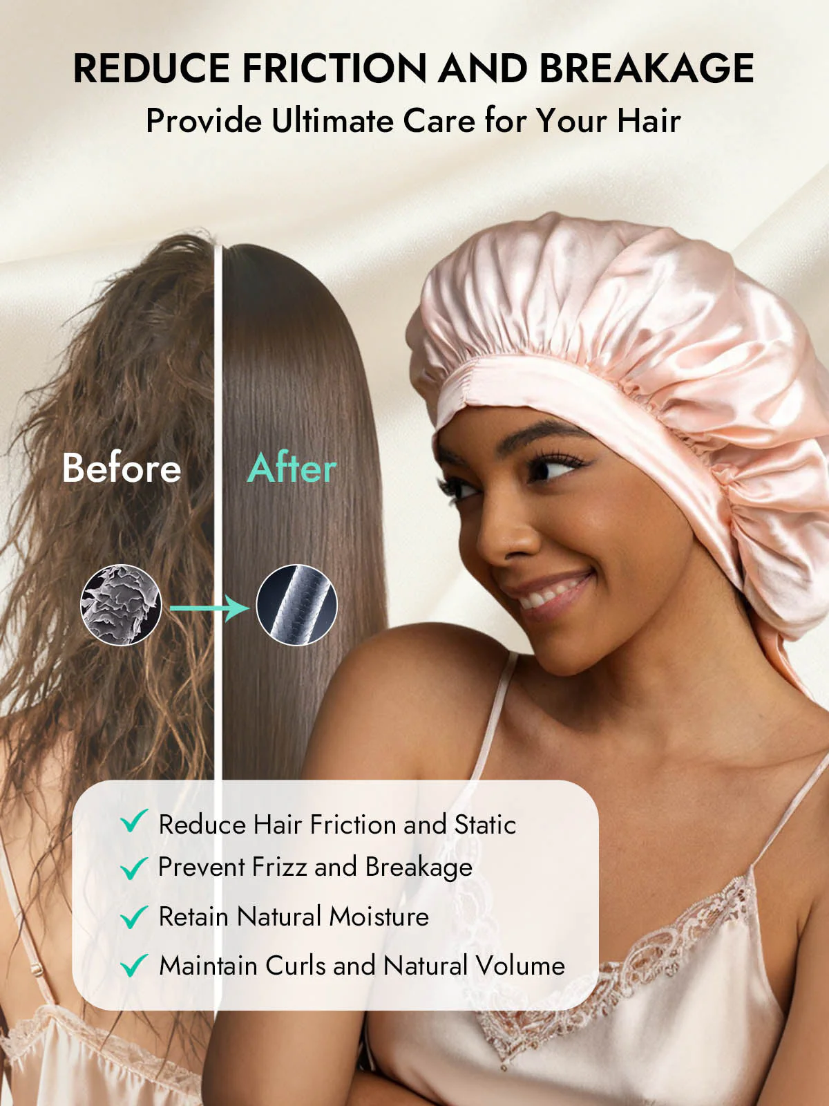 Women's Mulberry Silk Bonnet with Long Ribbons - Image 31
