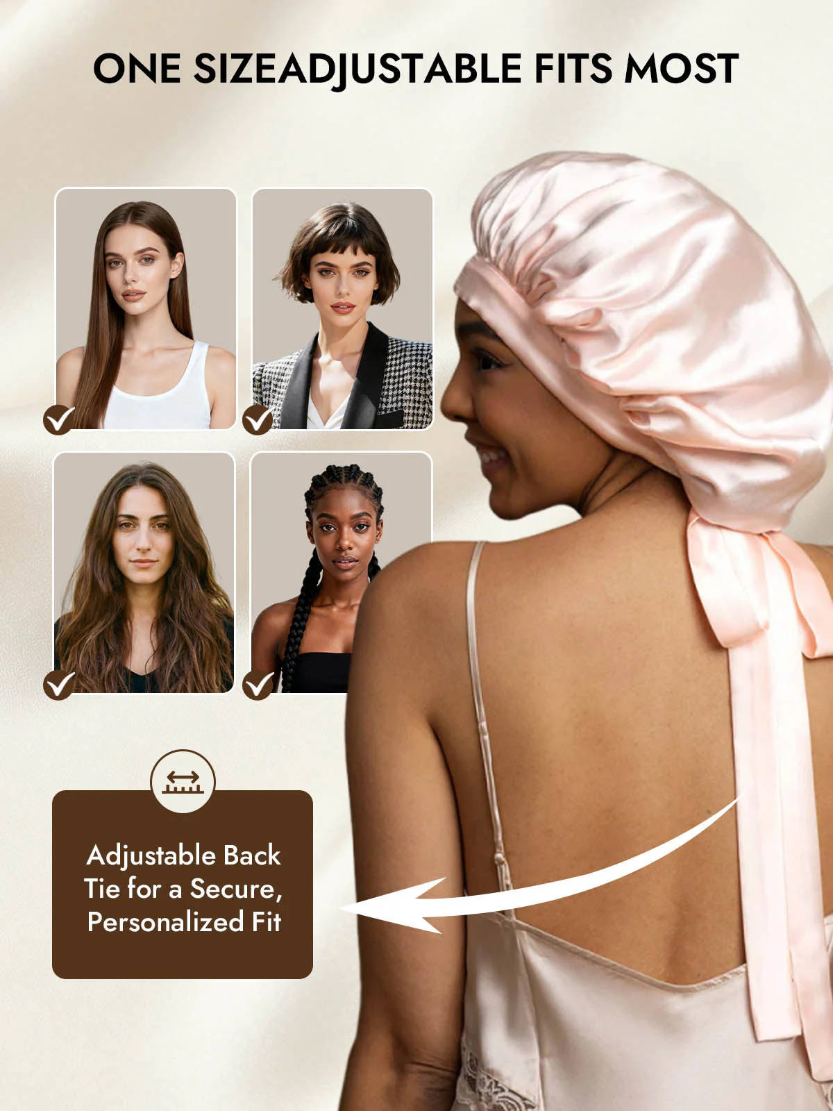 Women's Mulberry Silk Bonnet with Long Ribbons - Image 33