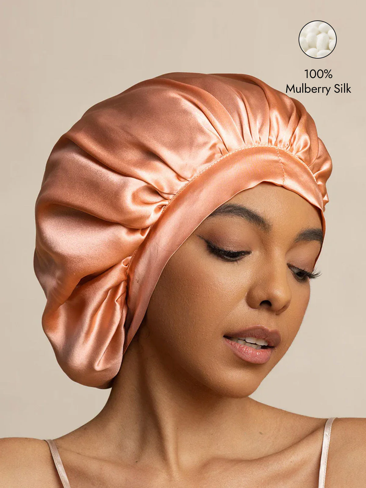 Women's Mulberry Silk Bonnet with Long Ribbons - Image 57