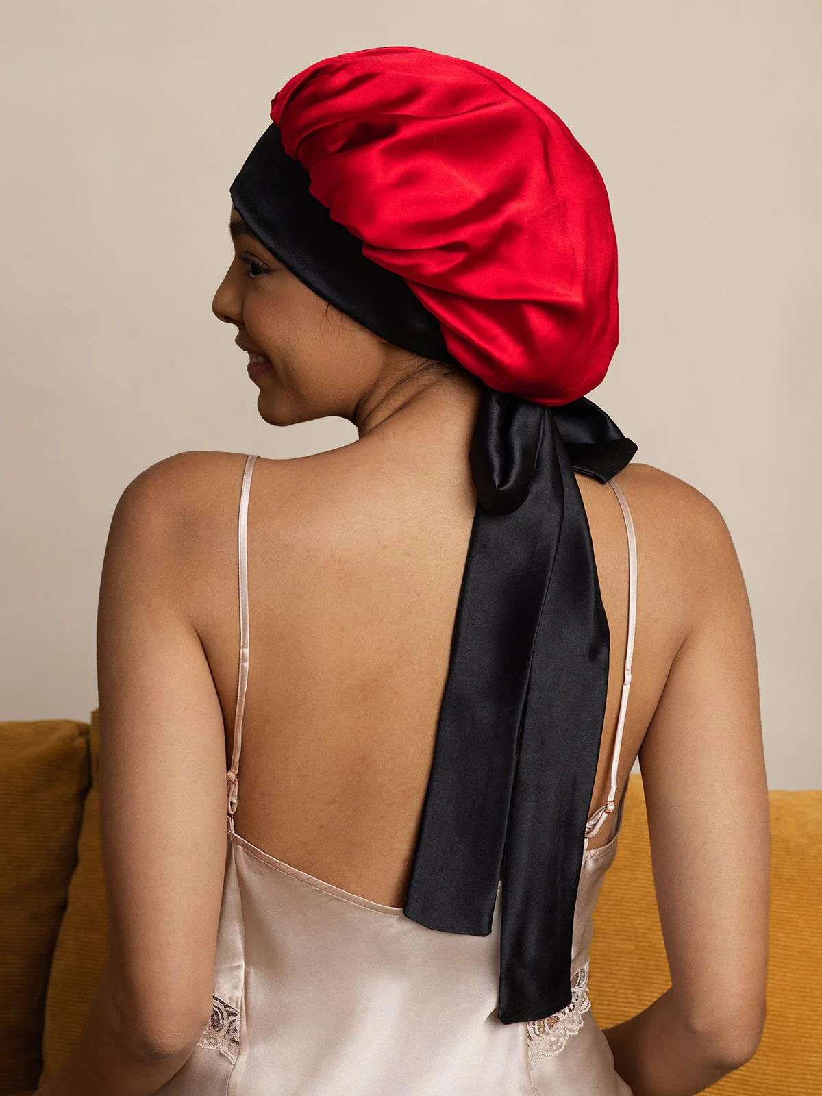 Women's Silk Casual Bonnet with Long Ribbons (Two-tone and Double-sided) - Image 19