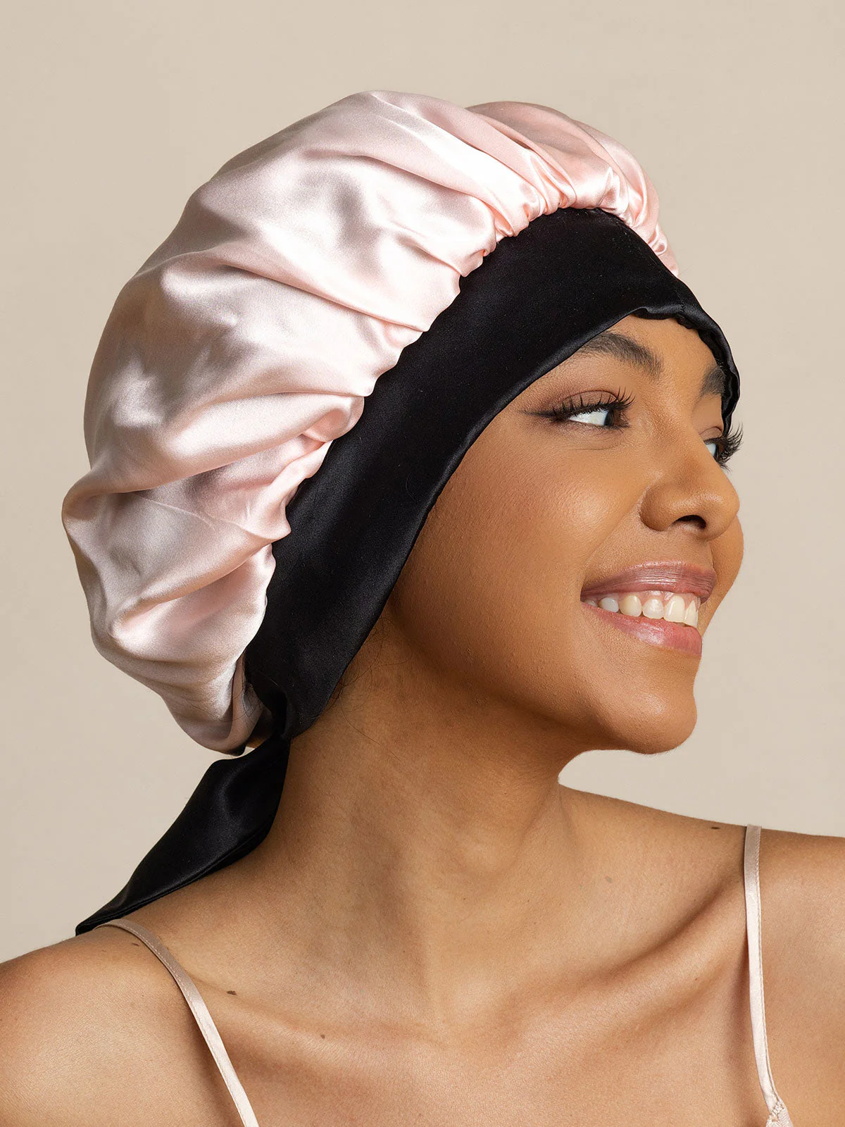Women's Silk Casual Bonnet with Long Ribbons (Two-tone and Double-sided) - Image 2